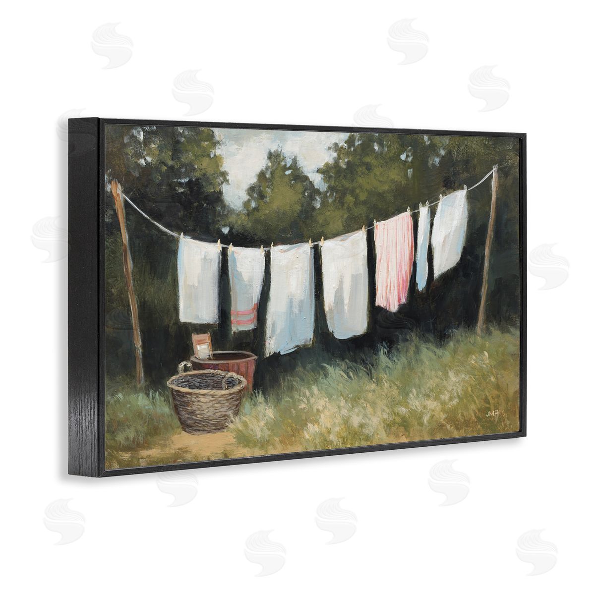 Laundry Out To Dry Black Frame Print Wall Art, Home Decor by Julia Purinton