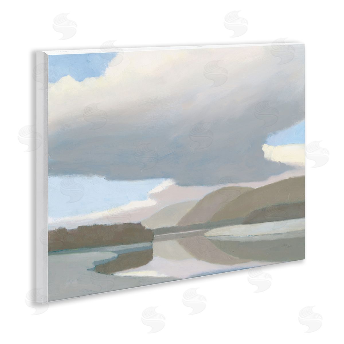 Mountain Reflections Abstraction Wood Plaque Wall Art, Home Decor by Wellington Studio