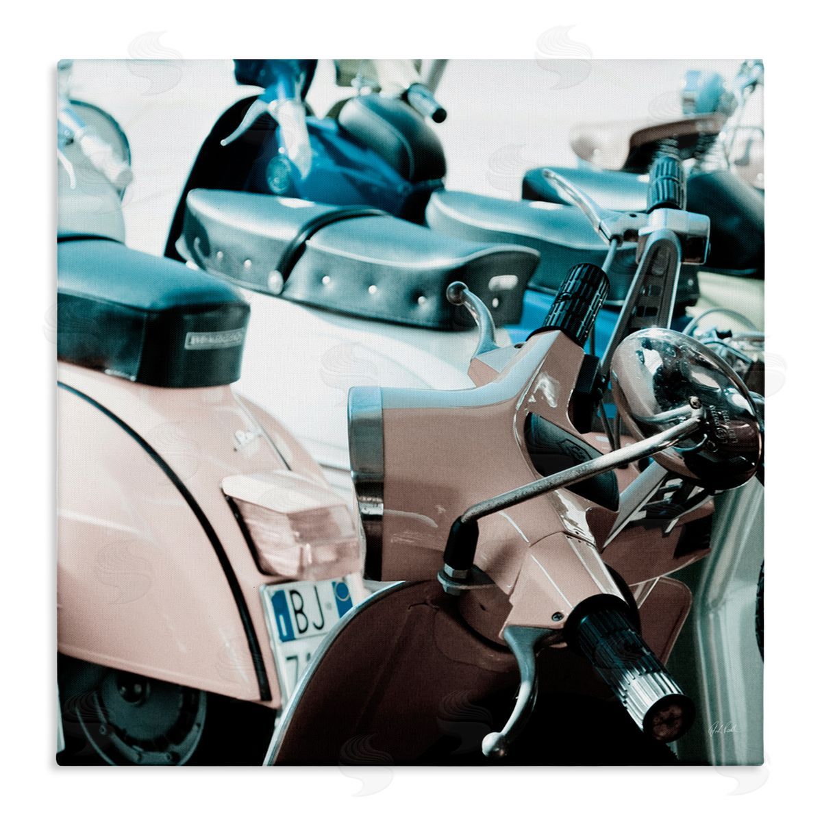 Retro Italian Scooter Canvas Wall Art, Home Decor by Deborah Revell