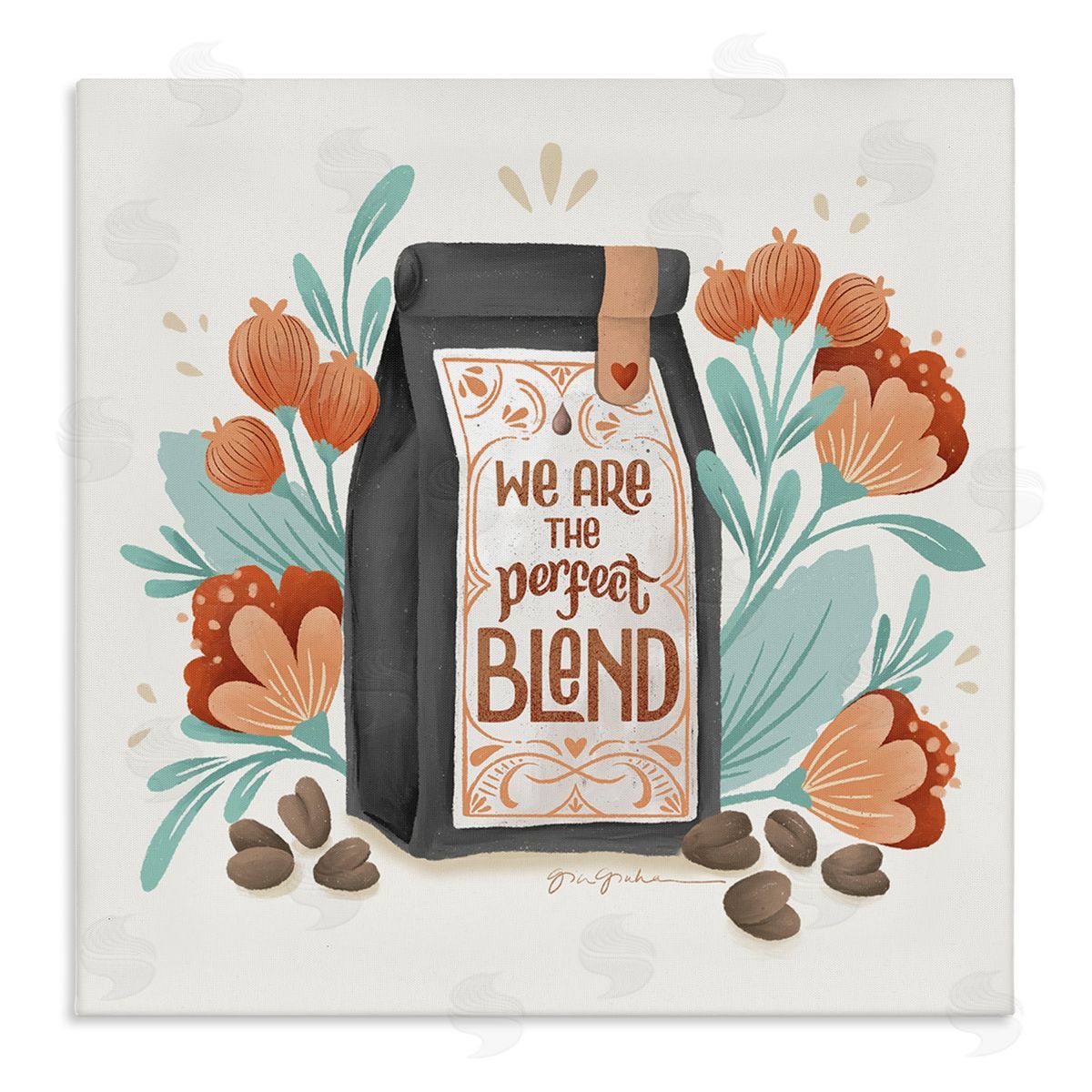 Perfect Blend Coffee Canvas Wall Art, Home Decor by Gia Graham