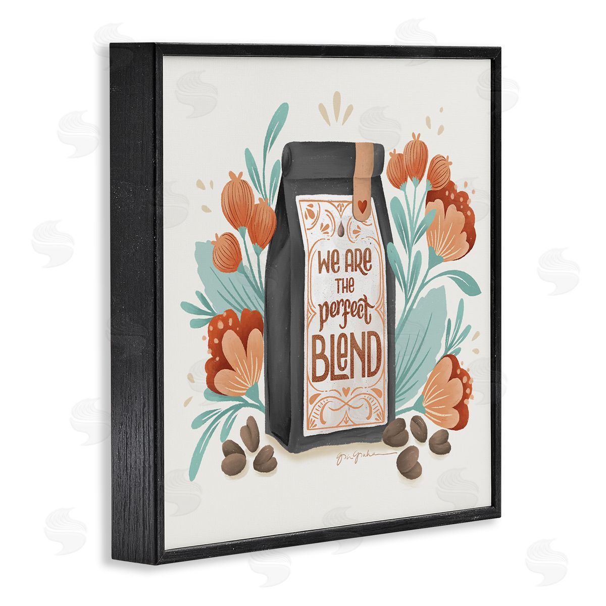 Perfect Blend Coffee Black Frame Print Wall Art, Home Decor by Gia Graham