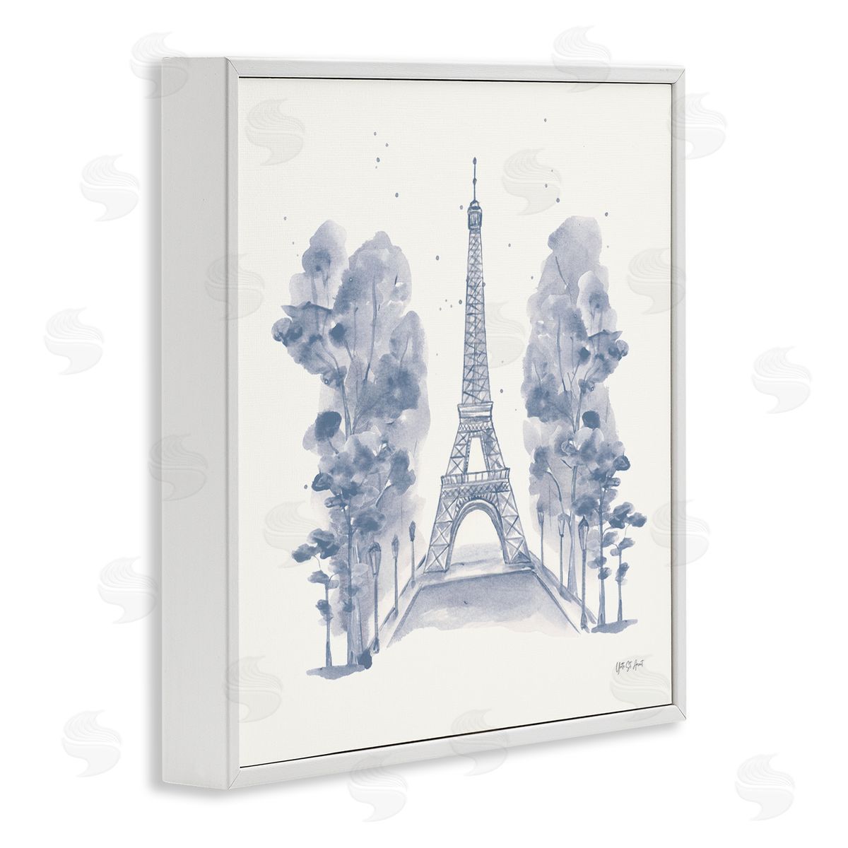 Eiffel Tower Watercolor White Frame Print Wall Art, Home Decor by Yvette St. Amant