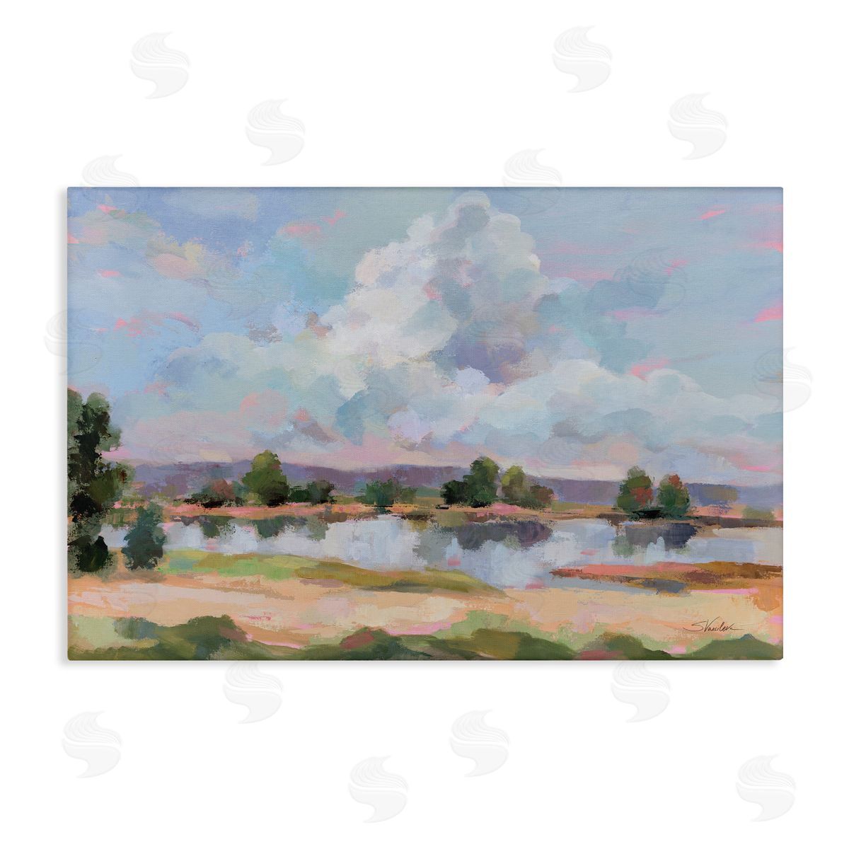 River View Overhead Clouds Canvas Wall Art, Home Decor by Silvia Vassileva