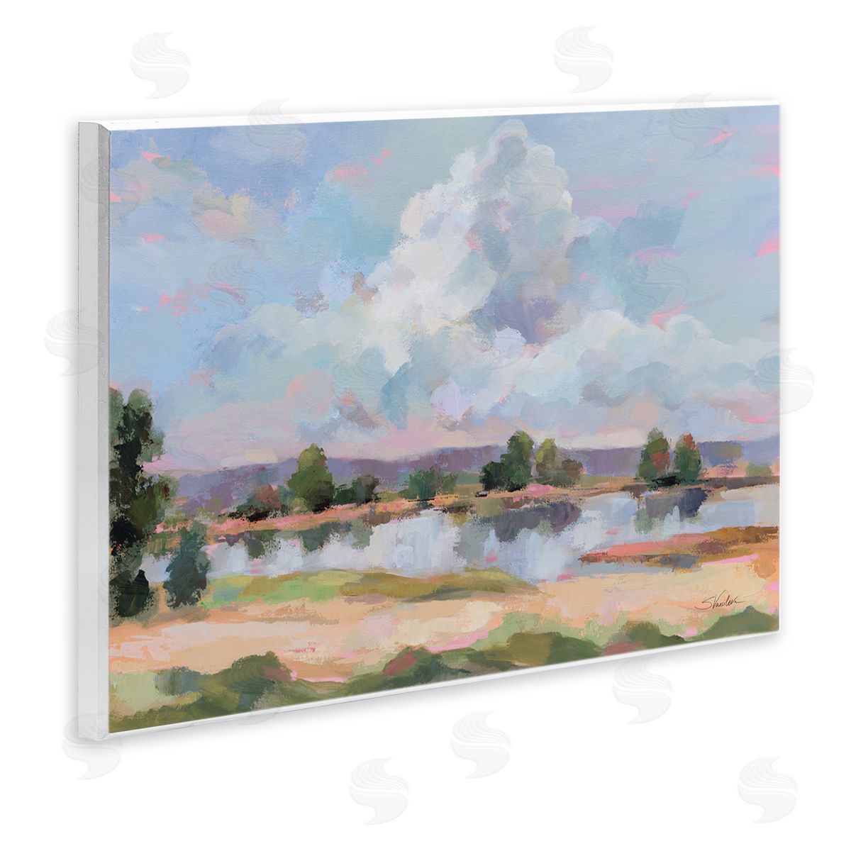 River View Overhead Clouds Wood Plaque Wall Art, Home Decor by Silvia Vassileva