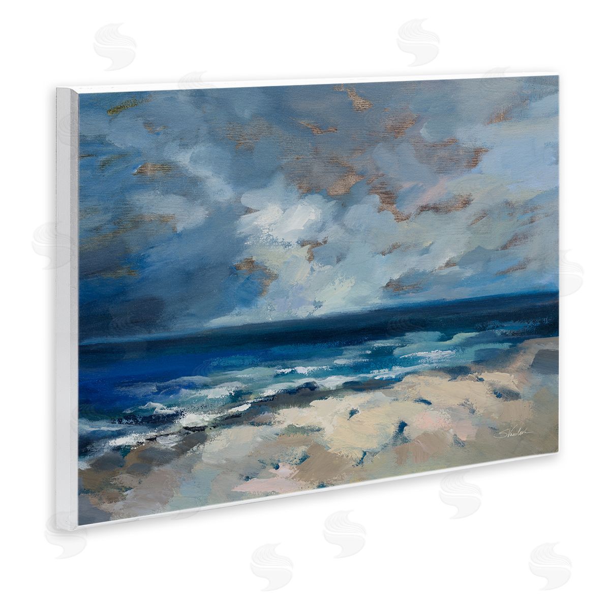 Beach Before The Storm Wood Plaque Wall Art, Home Decor by Silvia Vassileva