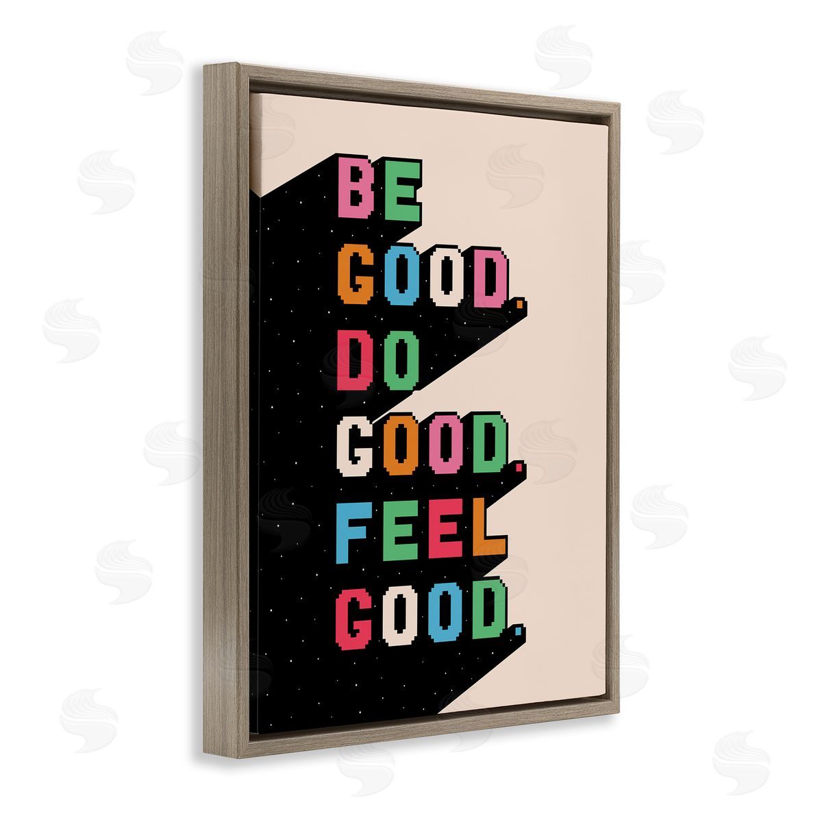Be Do & Feel Good Brown Floating Frame Canvas Wall Art, Home Decor by Ahmed Sameh Hussein