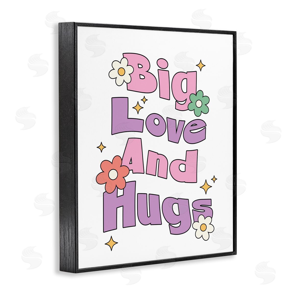 Big Love And Hugs Black Frame Print Wall Art, Home Decor by Ahmed Sameh Hussein
