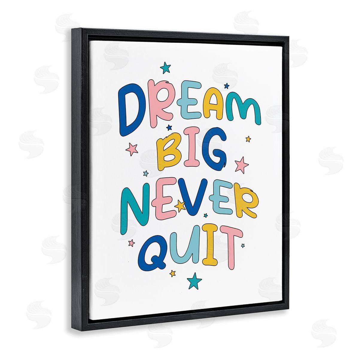 Dream Big Never Quit Black Floating Frame Canvas Wall Art, Home Decor by Ahmed Sameh Hussein