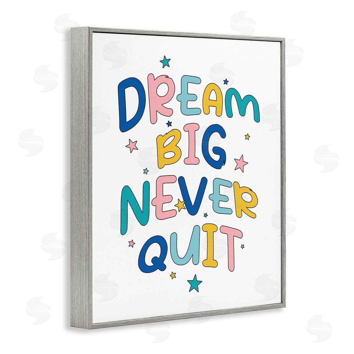 Dream Big Never Quit Grey Frame Print Wall Art, Home Decor by Ahmed Sameh Hussein