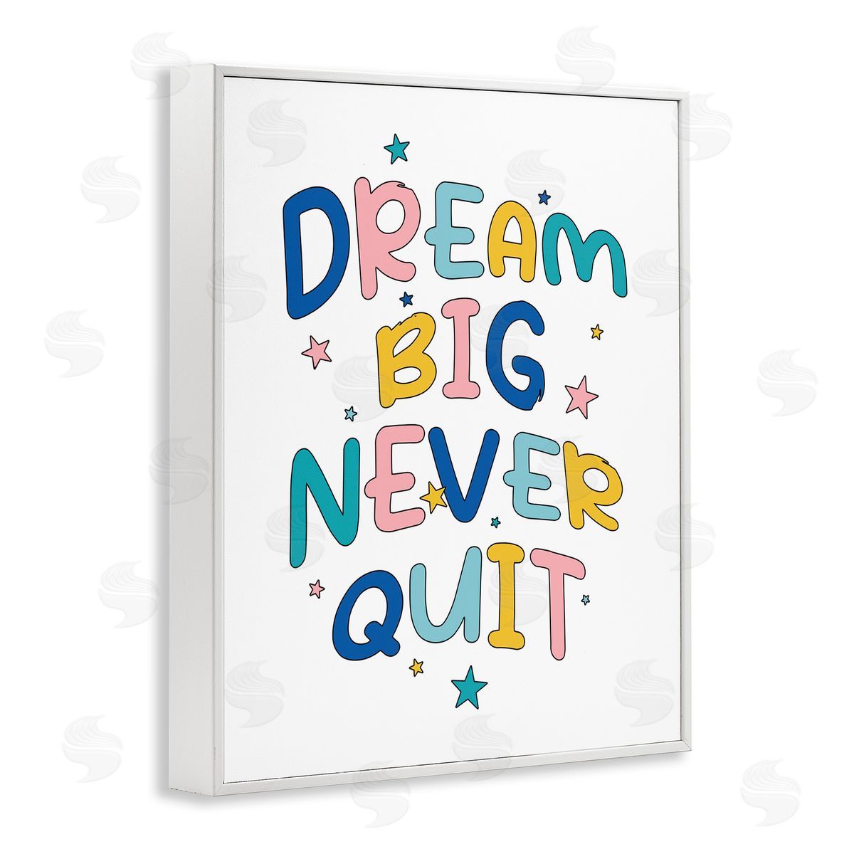Dream Big Never Quit White Frame Print Wall Art, Home Decor by Ahmed Sameh Hussein