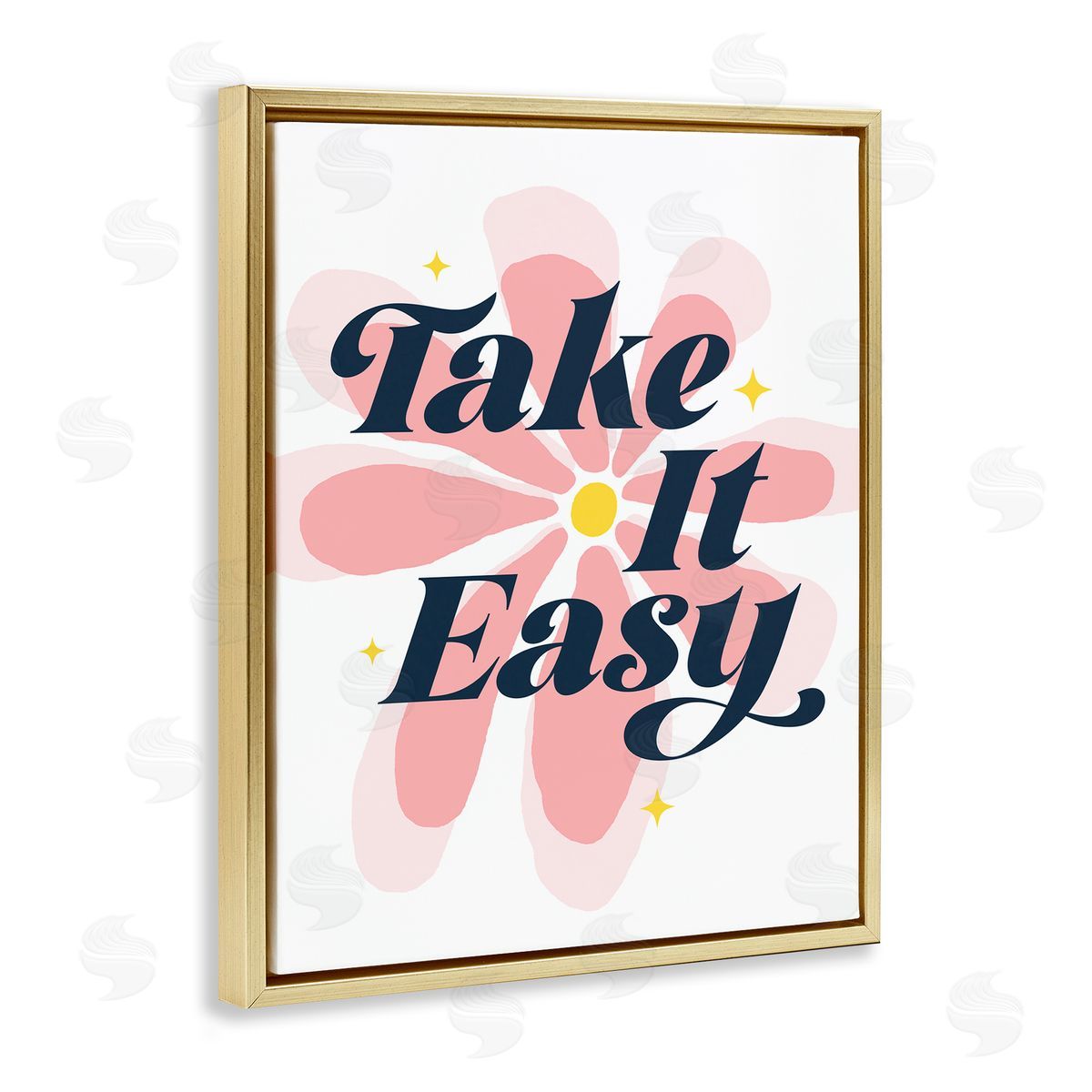 Groovy Take It Easy Gold Floating Frame Canvas Wall Art, Home Decor by Ahmed Sameh Hussein