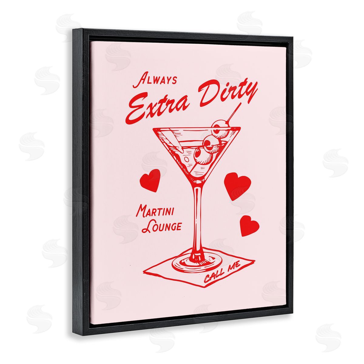Always Extra Dirty Martini Black Floating Frame Canvas Wall Art, Home Decor by House of Lulu