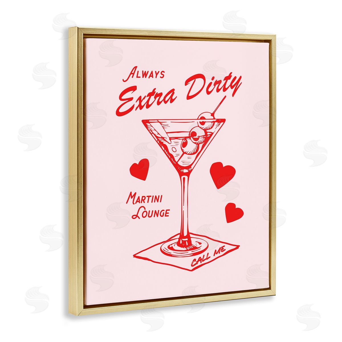 Always Extra Dirty Martini Gold Floating Frame Canvas Wall Art, Home Decor by House of Lulu