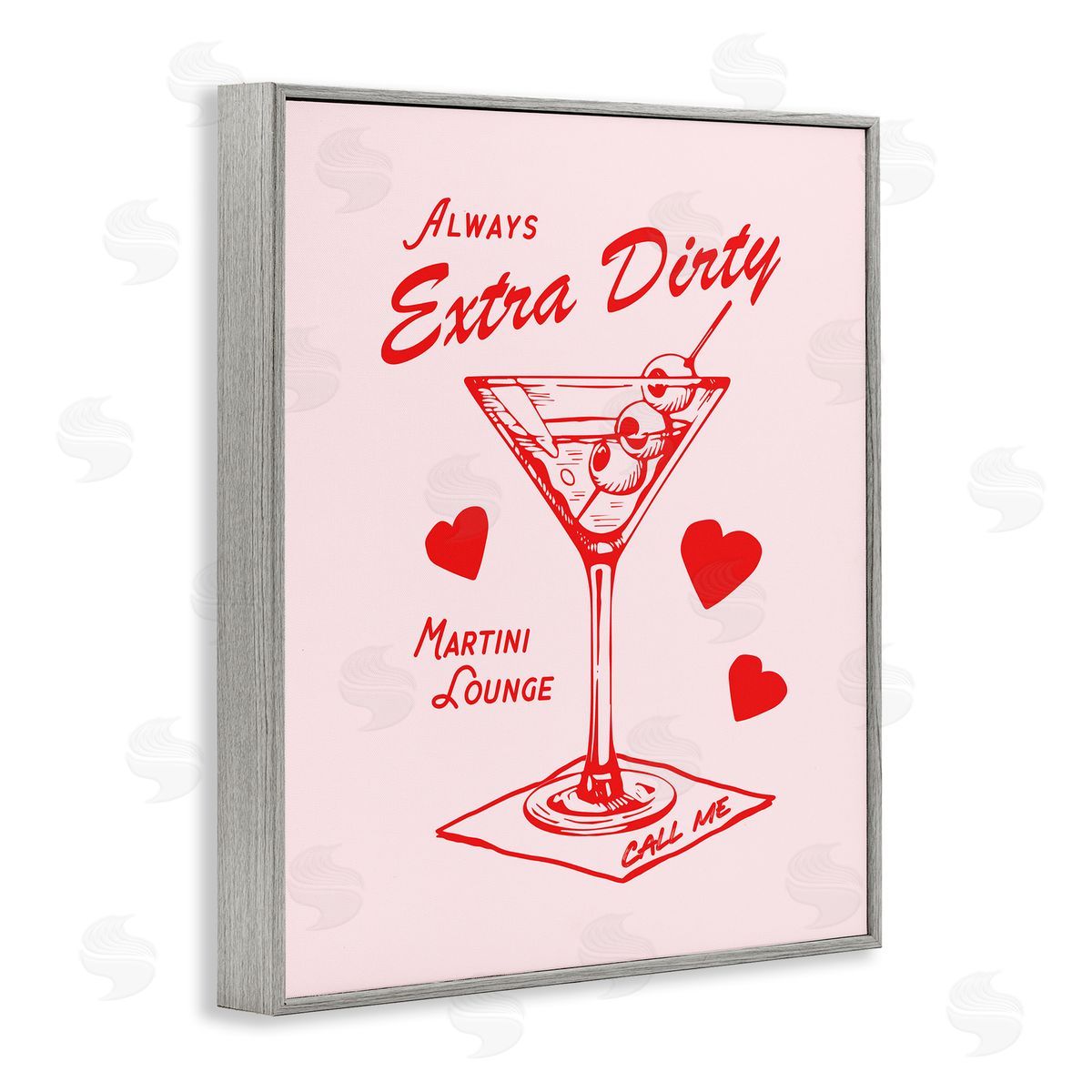 Always Extra Dirty Martini Grey Frame Print Wall Art, Home Decor by House of Lulu