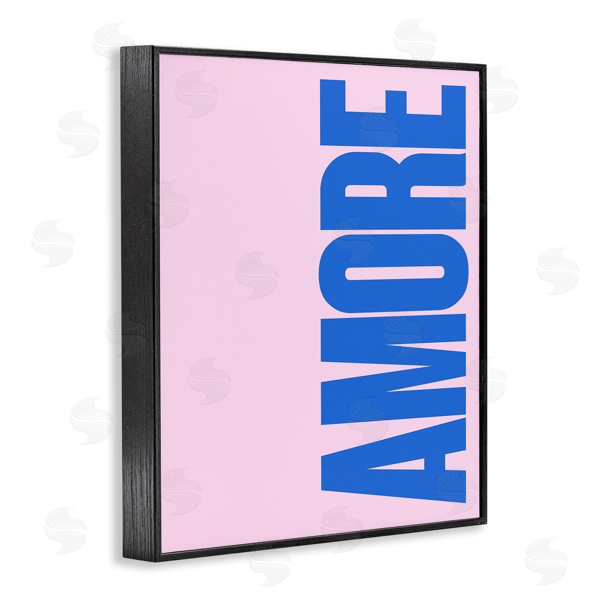 Blue & Pink Amor Black Frame Print Wall Art, Home Decor by House of Lulu