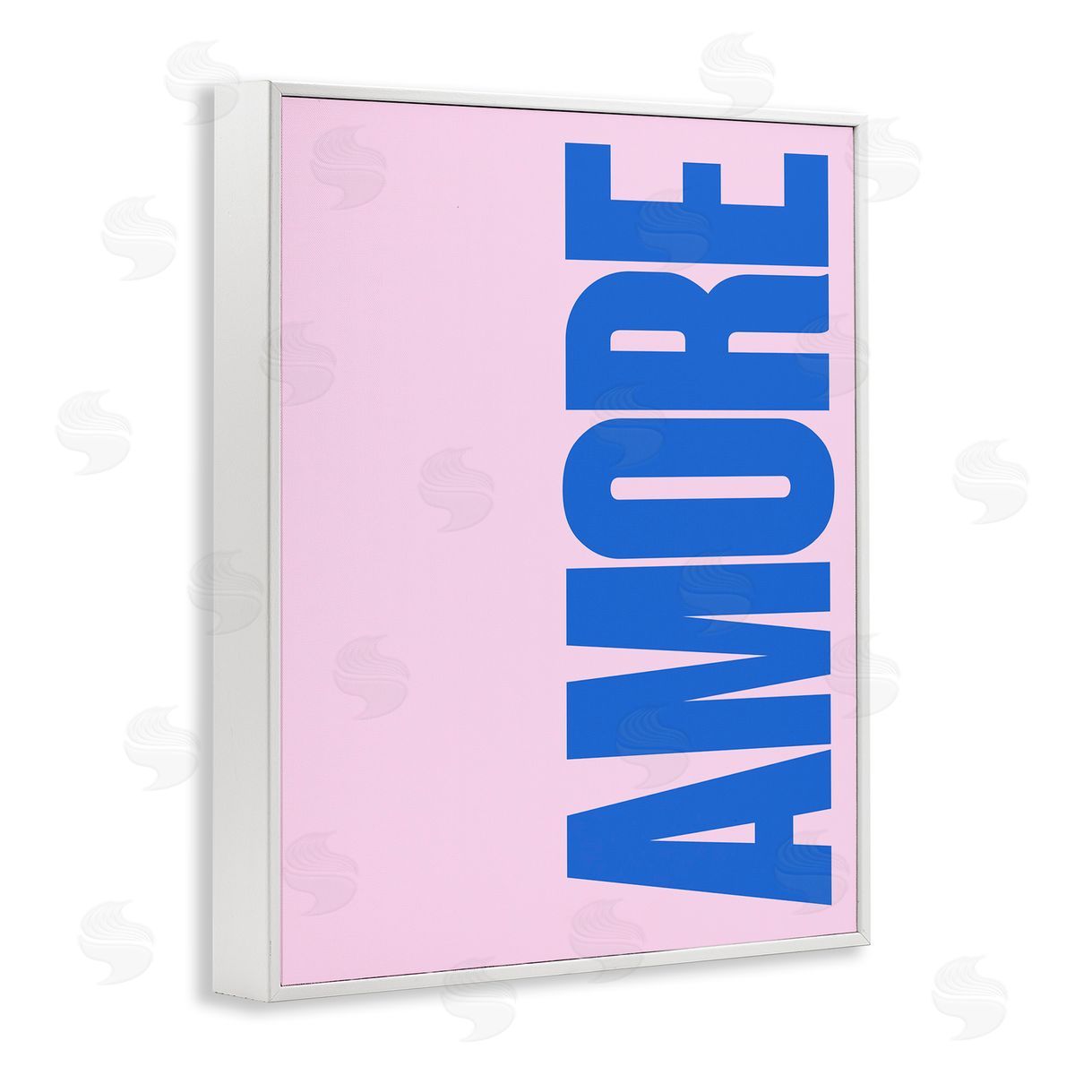 Blue & Pink Amor White Frame Print Wall Art, Home Decor by House of Lulu