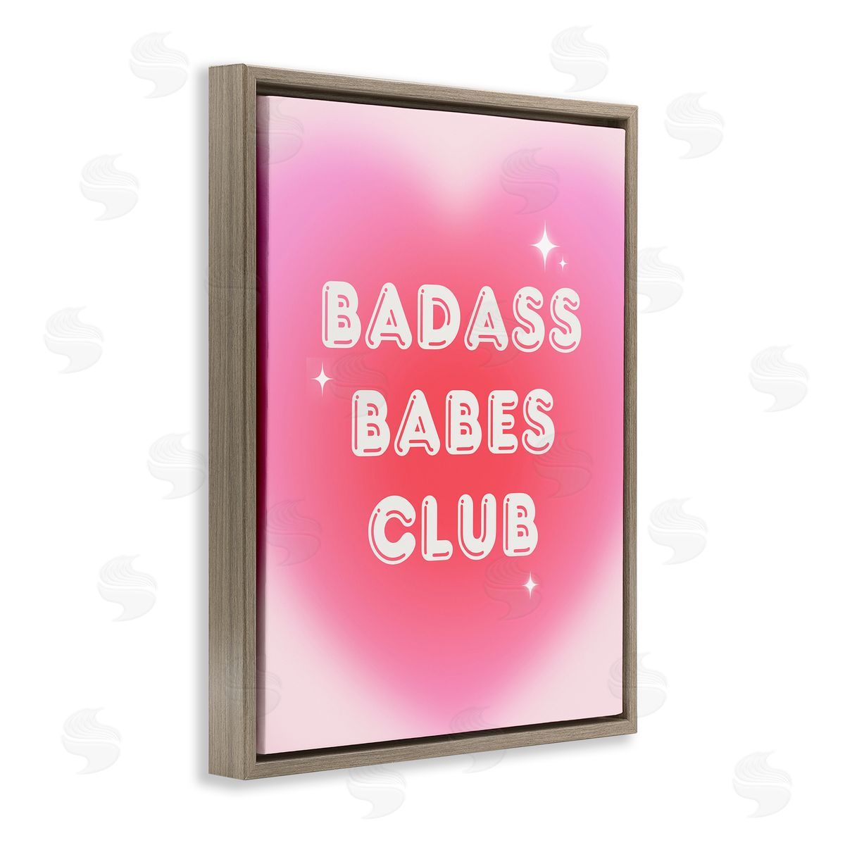 Bad*ss Babes Club Brown Floating Frame Canvas Wall Art, Home Decor by House of Lulu