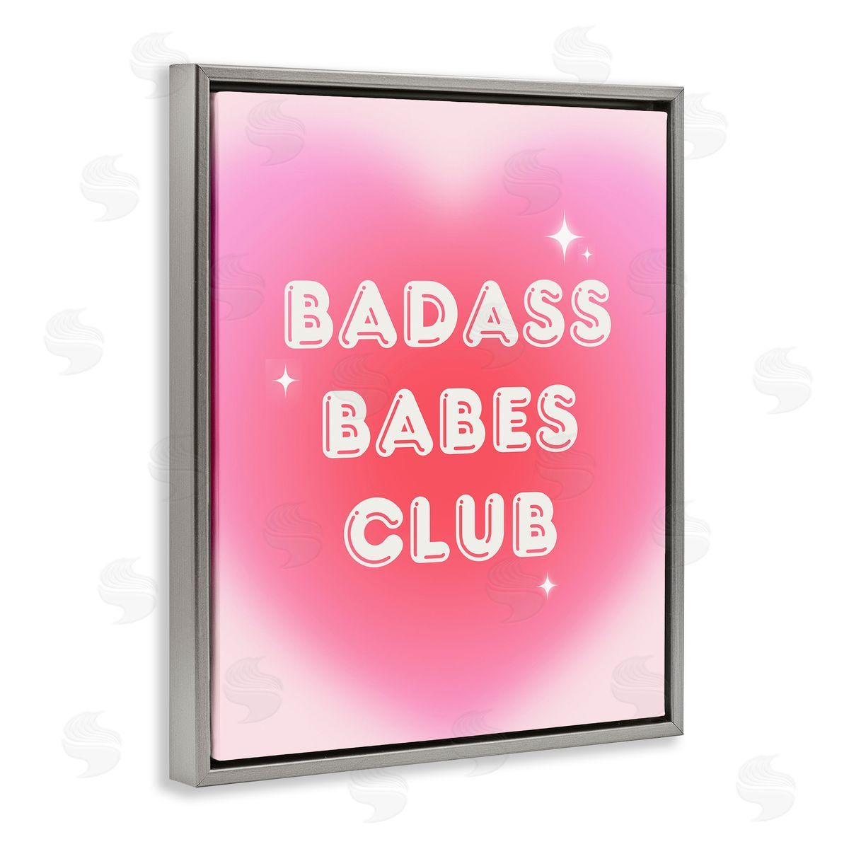 Bad*ss Babes Club Grey Floating Frame Canvas Wall Art, Home Decor by House of Lulu