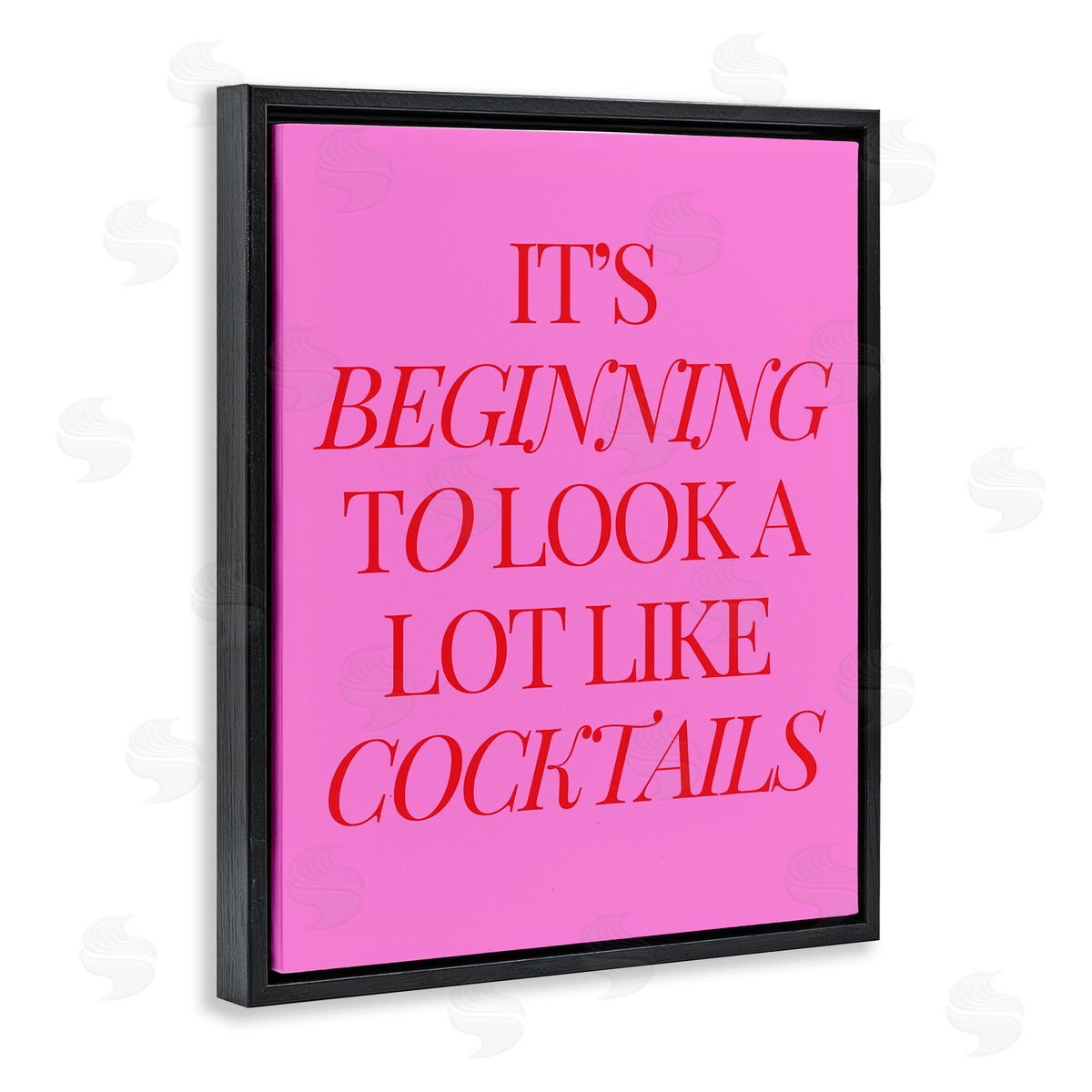 Beginning to Look Like Cocktails Black Floating Frame Canvas Wall Art, Home Decor by House of Lulu