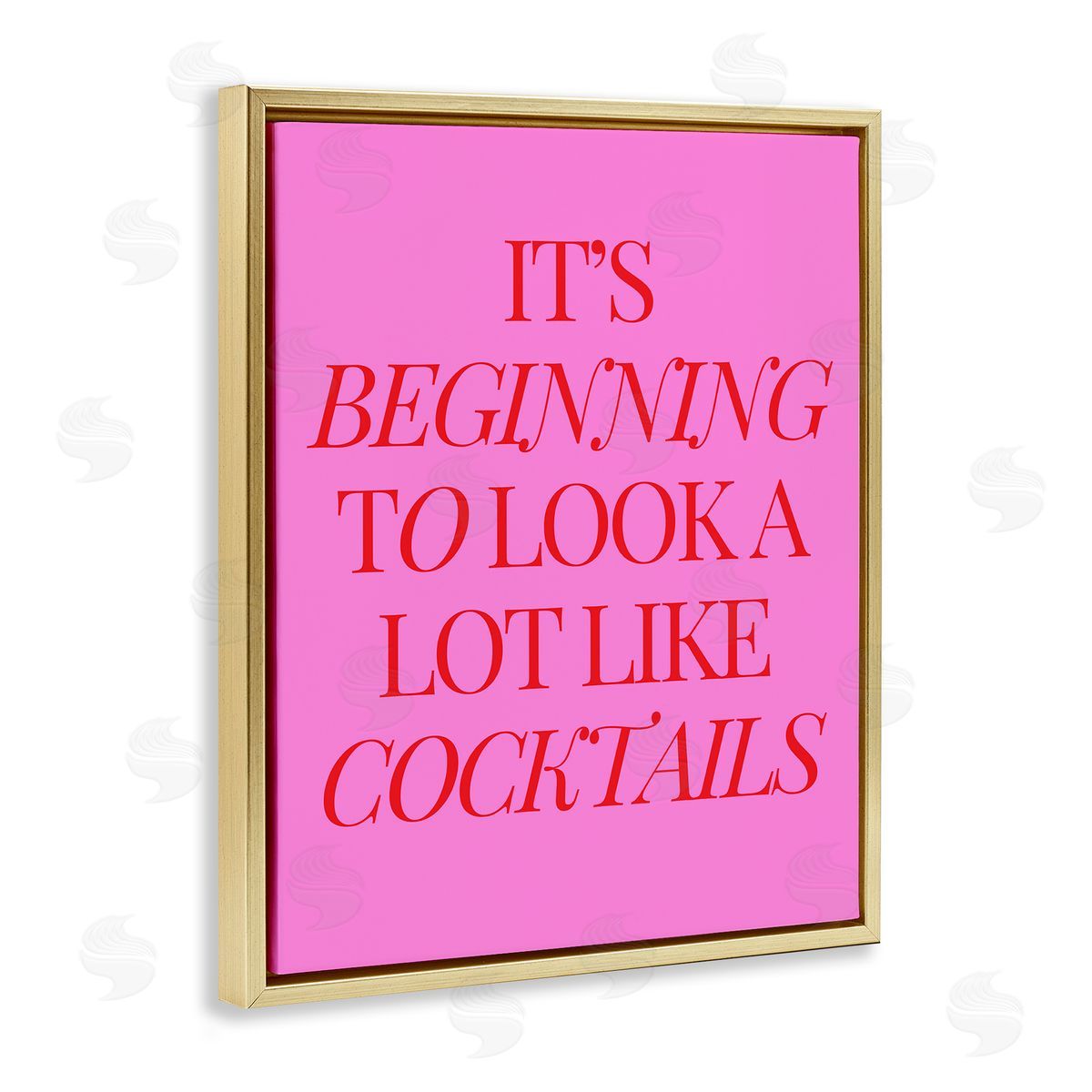 Beginning to Look Like Cocktails Gold Floating Frame Canvas Wall Art, Home Decor by House of Lulu
