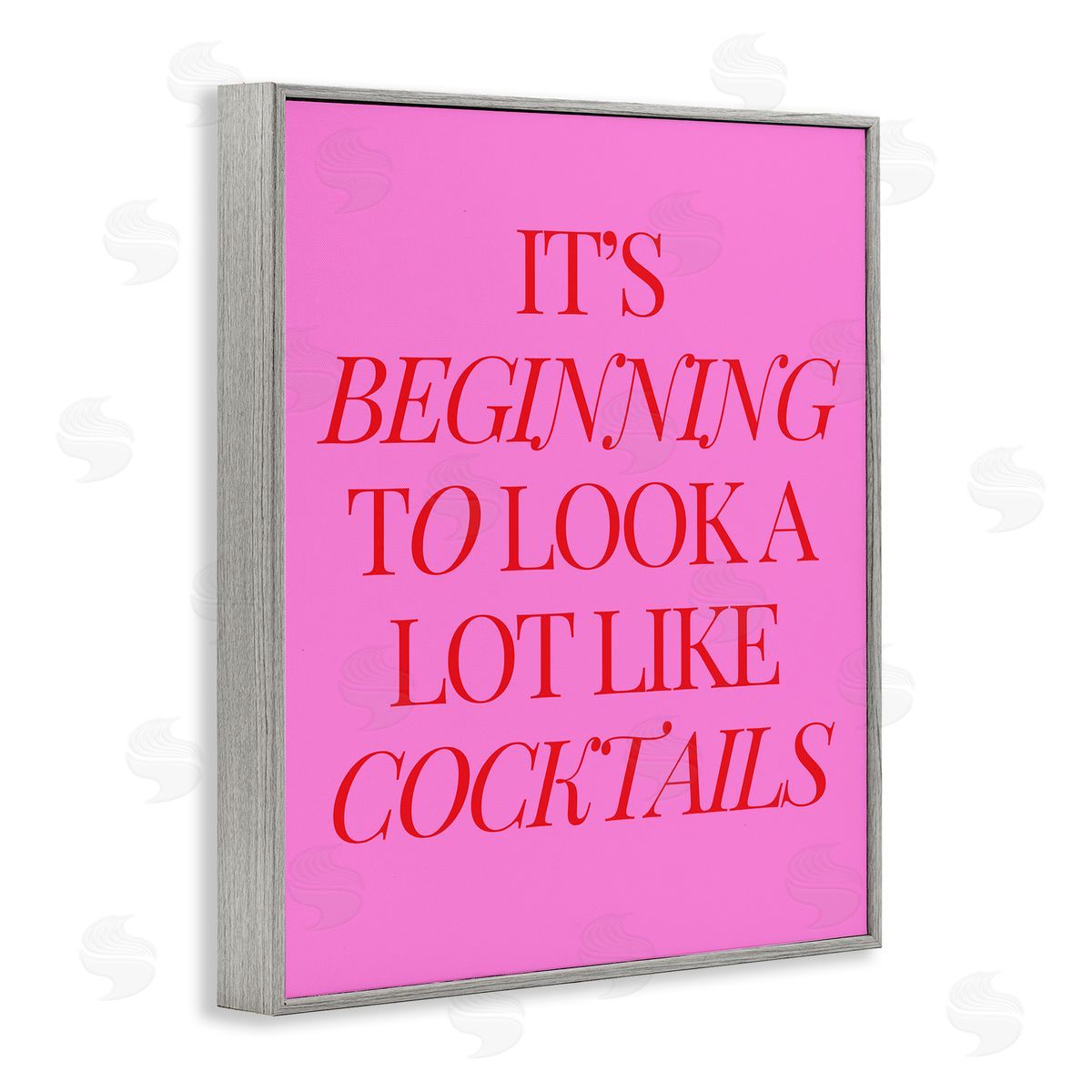 Beginning to Look Like Cocktails Grey Frame Print Wall Art, Home Decor by House of Lulu