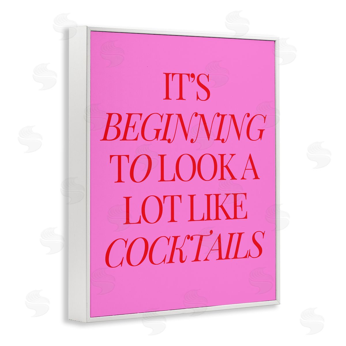 Beginning to Look Like Cocktails White Frame Print Wall Art, Home Decor by House of Lulu