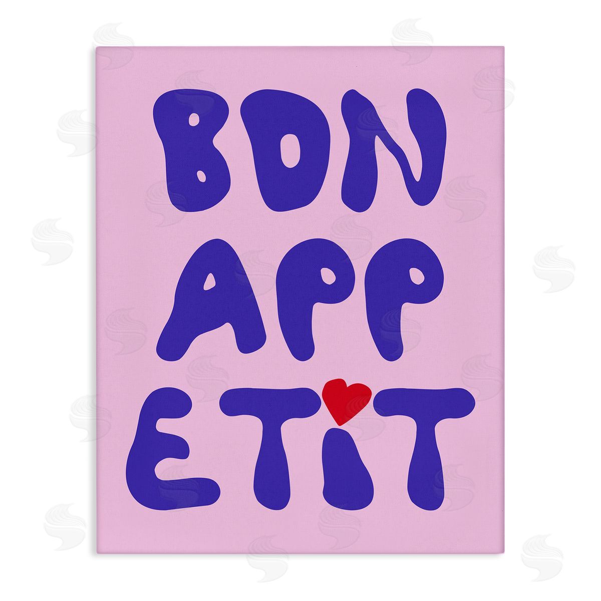 Bon Appetit with Heart Canvas Wall Art, Home Decor by House of Lulu