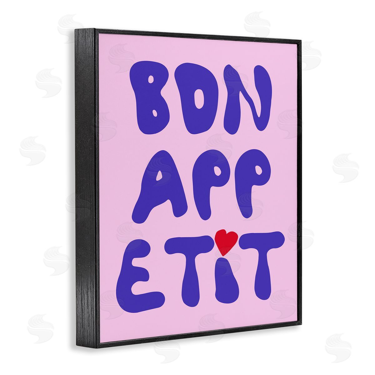 Bon Appetit with Heart Black Frame Print Wall Art, Home Decor by House of Lulu