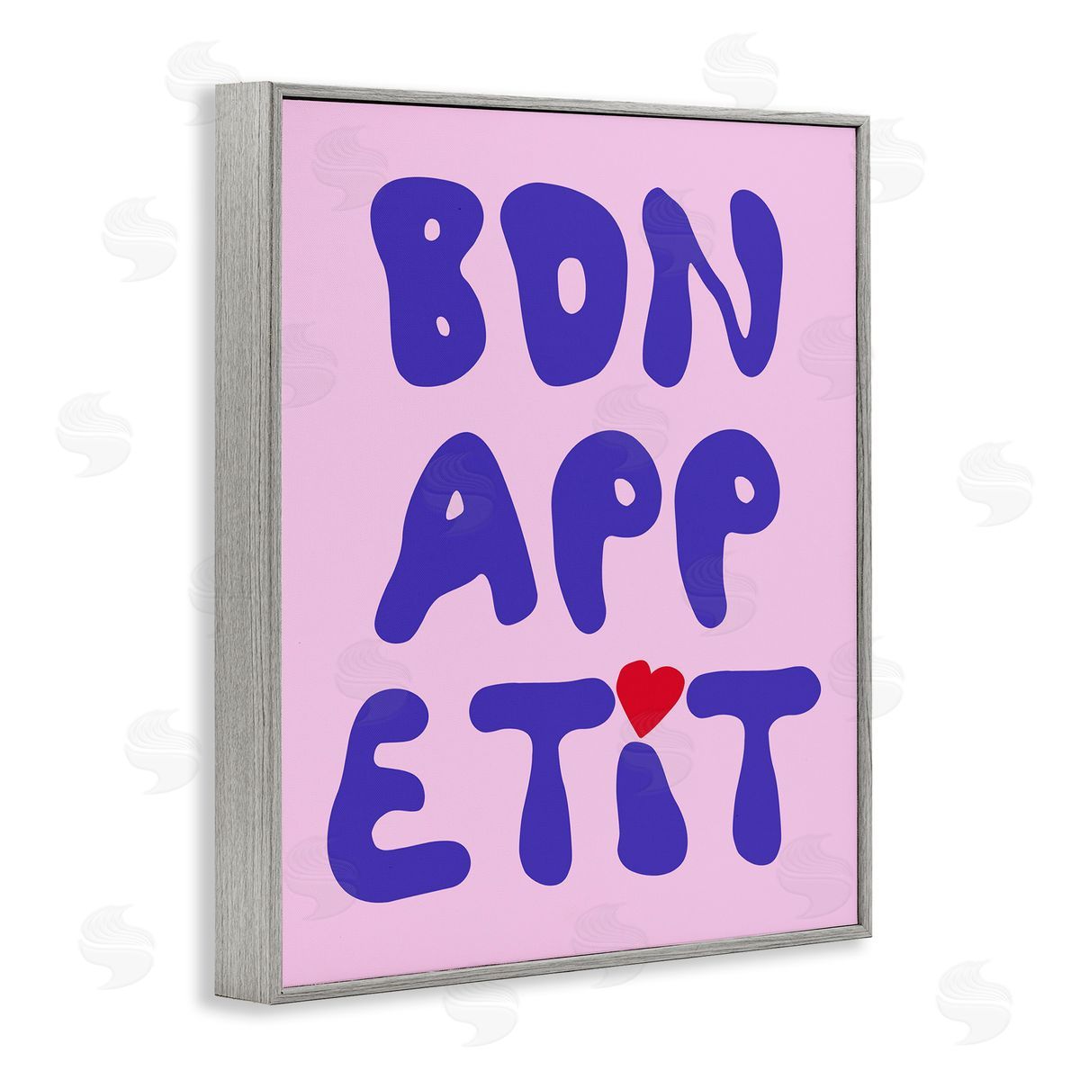 Bon Appetit with Heart Grey Frame Print Wall Art, Home Decor by House of Lulu