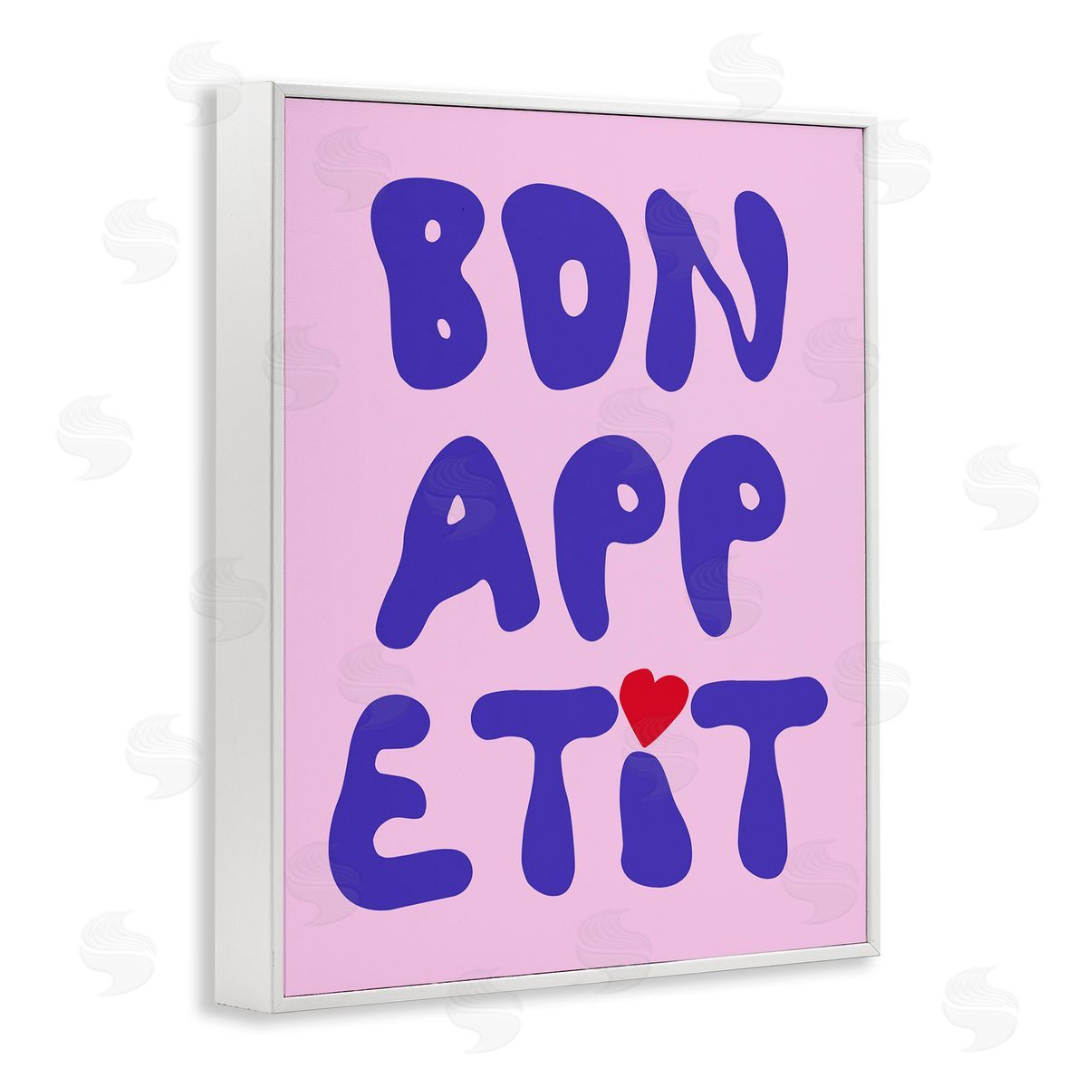 Bon Appetit with Heart White Frame Print Wall Art, Home Decor by House of Lulu