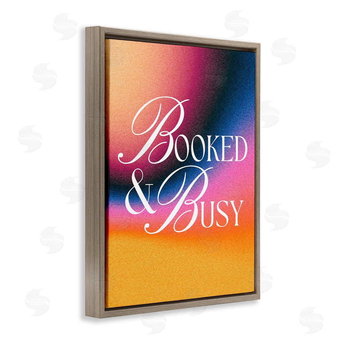 Booked & Busy Gradient Brown Floating Frame Canvas Wall Art, Home Decor by House of Lulu