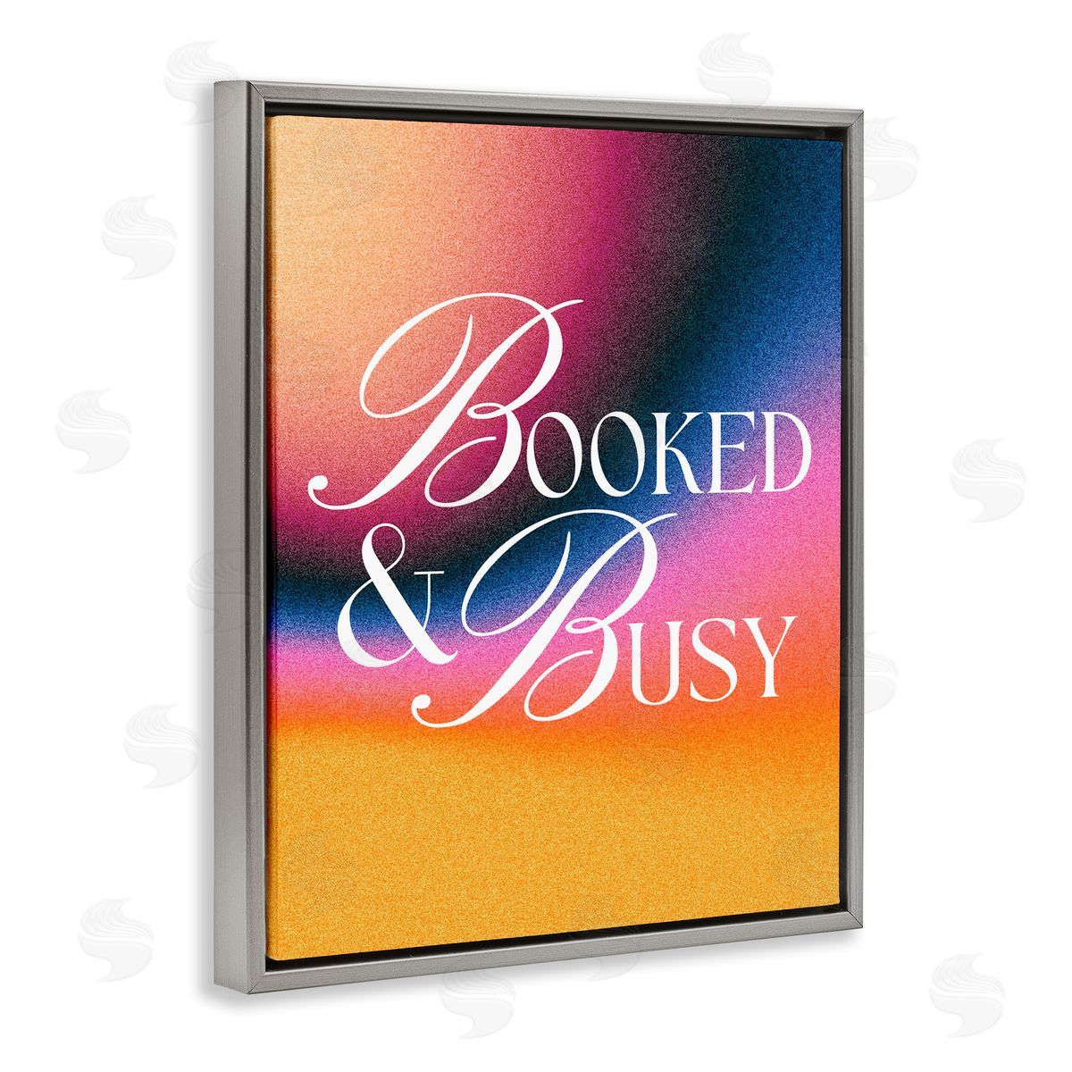 Booked & Busy Gradient Grey Floating Frame Canvas Wall Art, Home Decor by House of Lulu