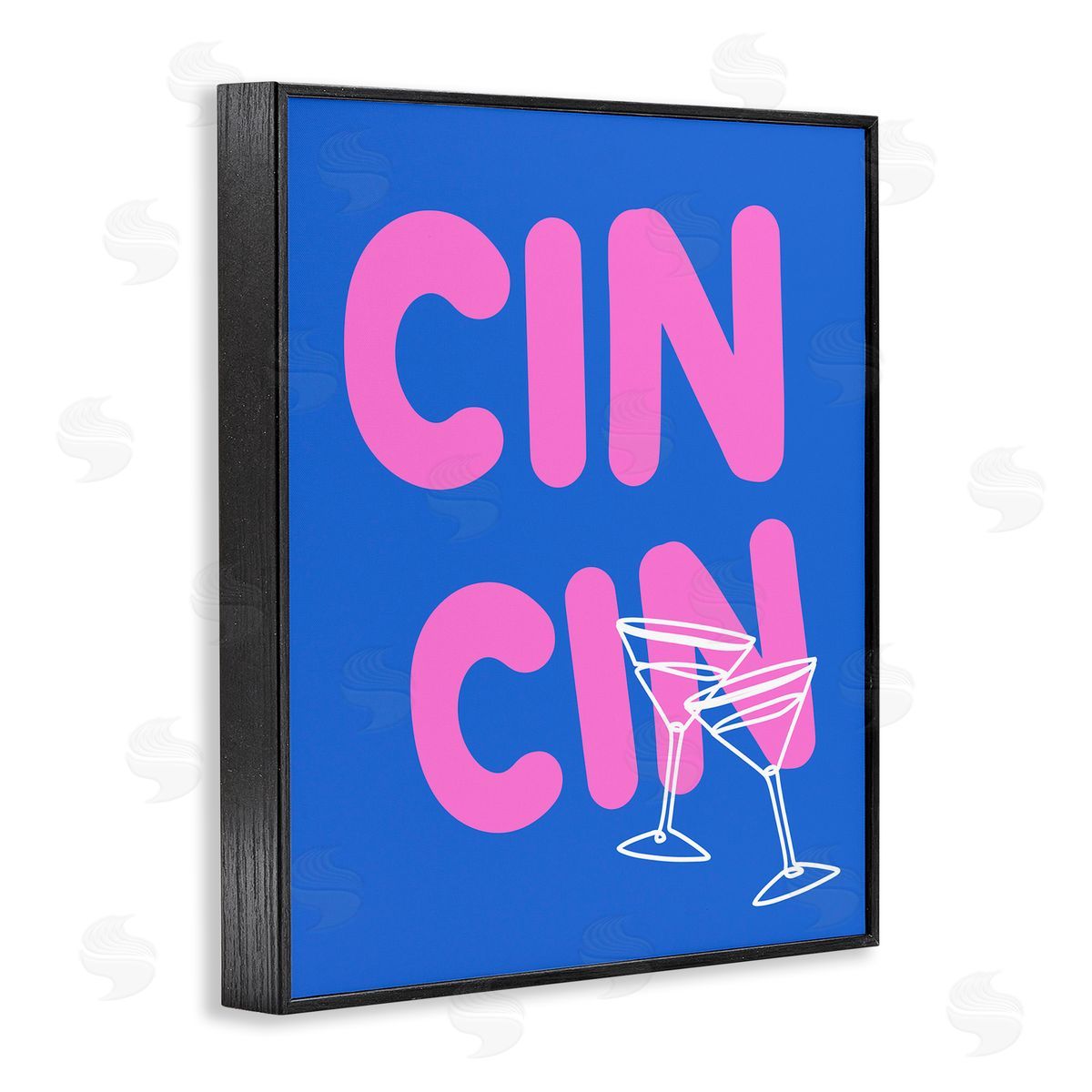 Cin Cin Cheers Glasses Black Frame Print Wall Art, Home Decor by House of Lulu