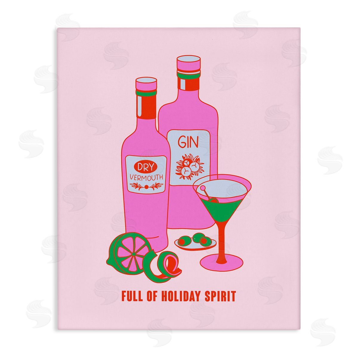 Funny Holiday Spirit Drinks Canvas Wall Art, Home Decor by House of Lulu