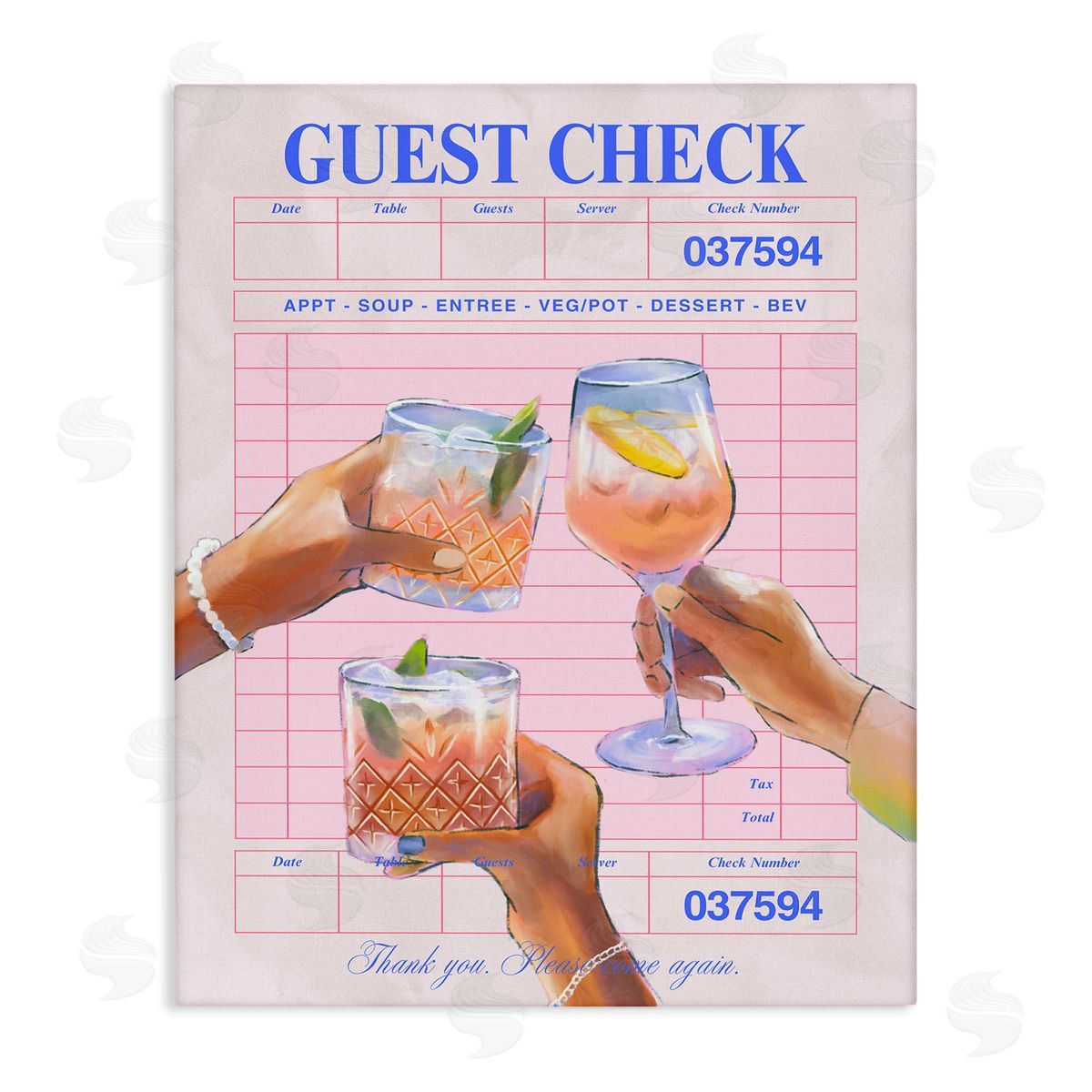 Cheers over Guest Check Canvas Wall Art, Home Decor by House of Lulu