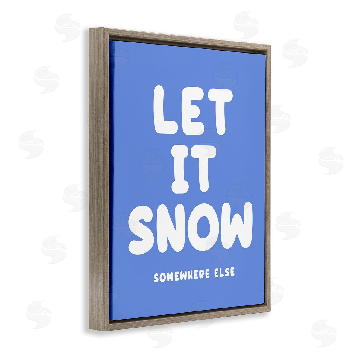 Snow Somewhere Else Brown Floating Frame Canvas Wall Art, Home Decor by House of Lulu