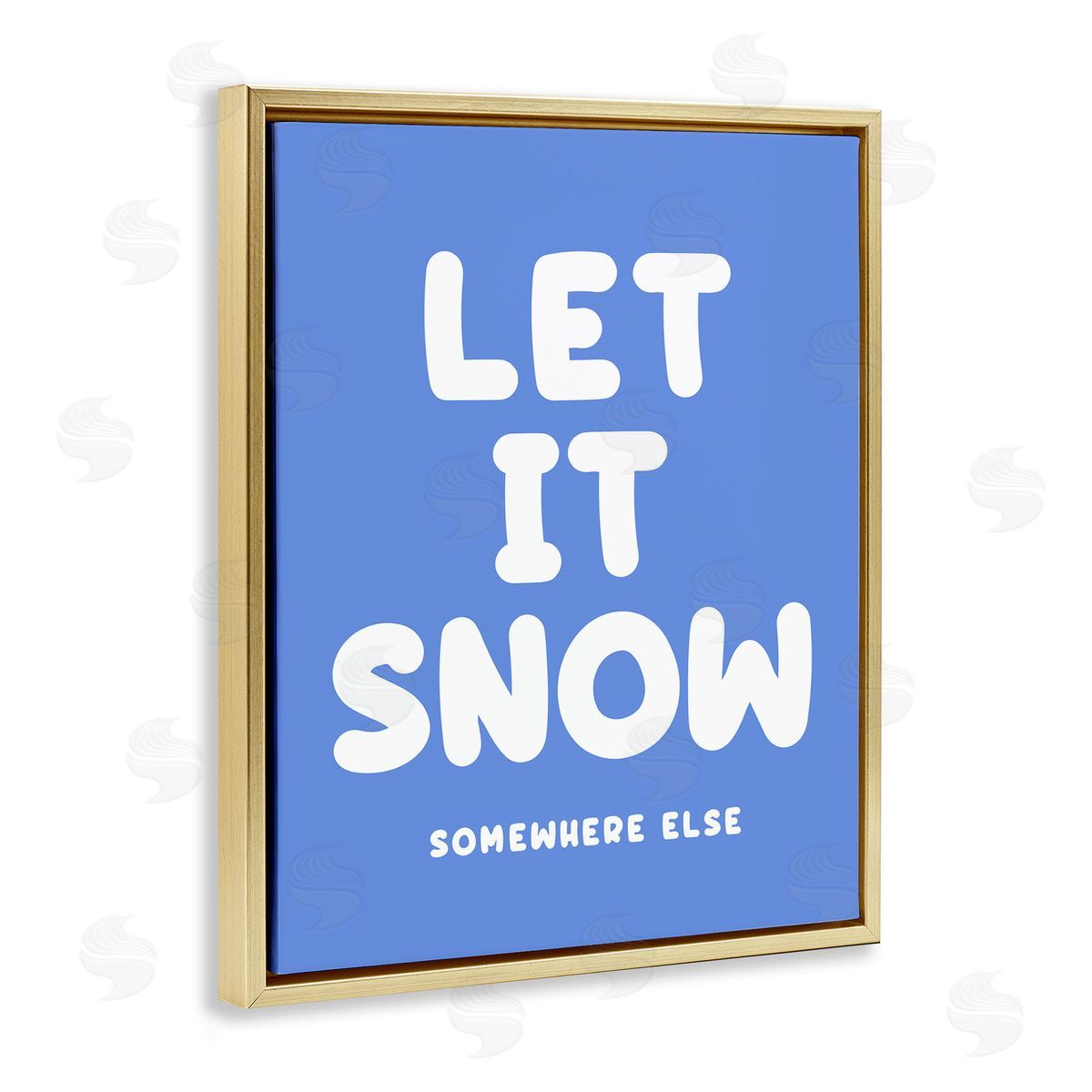Snow Somewhere Else Gold Floating Frame Canvas Wall Art, Home Decor by House of Lulu