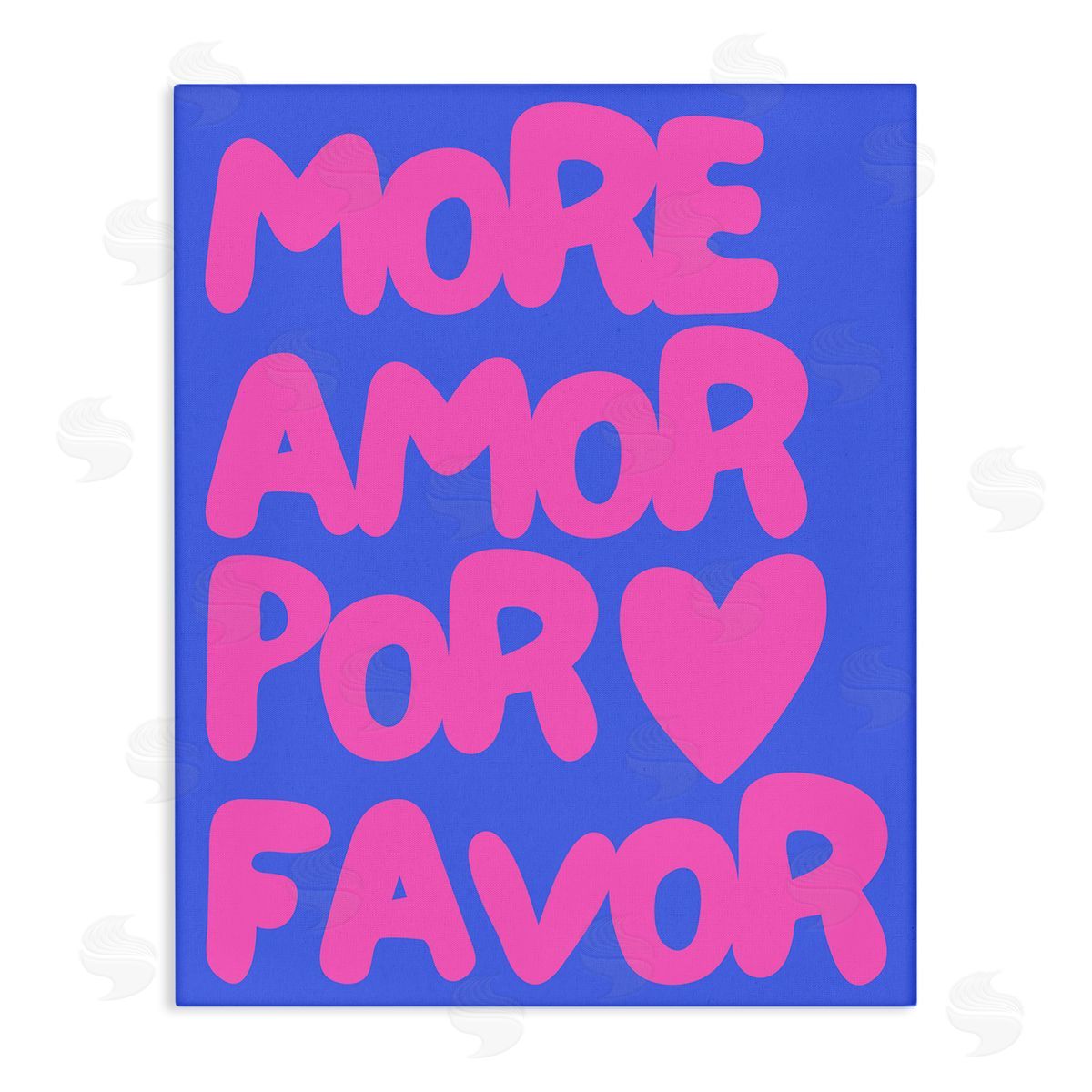 More Amor Blue & Pink Canvas Wall Art, Home Decor by House of Lulu