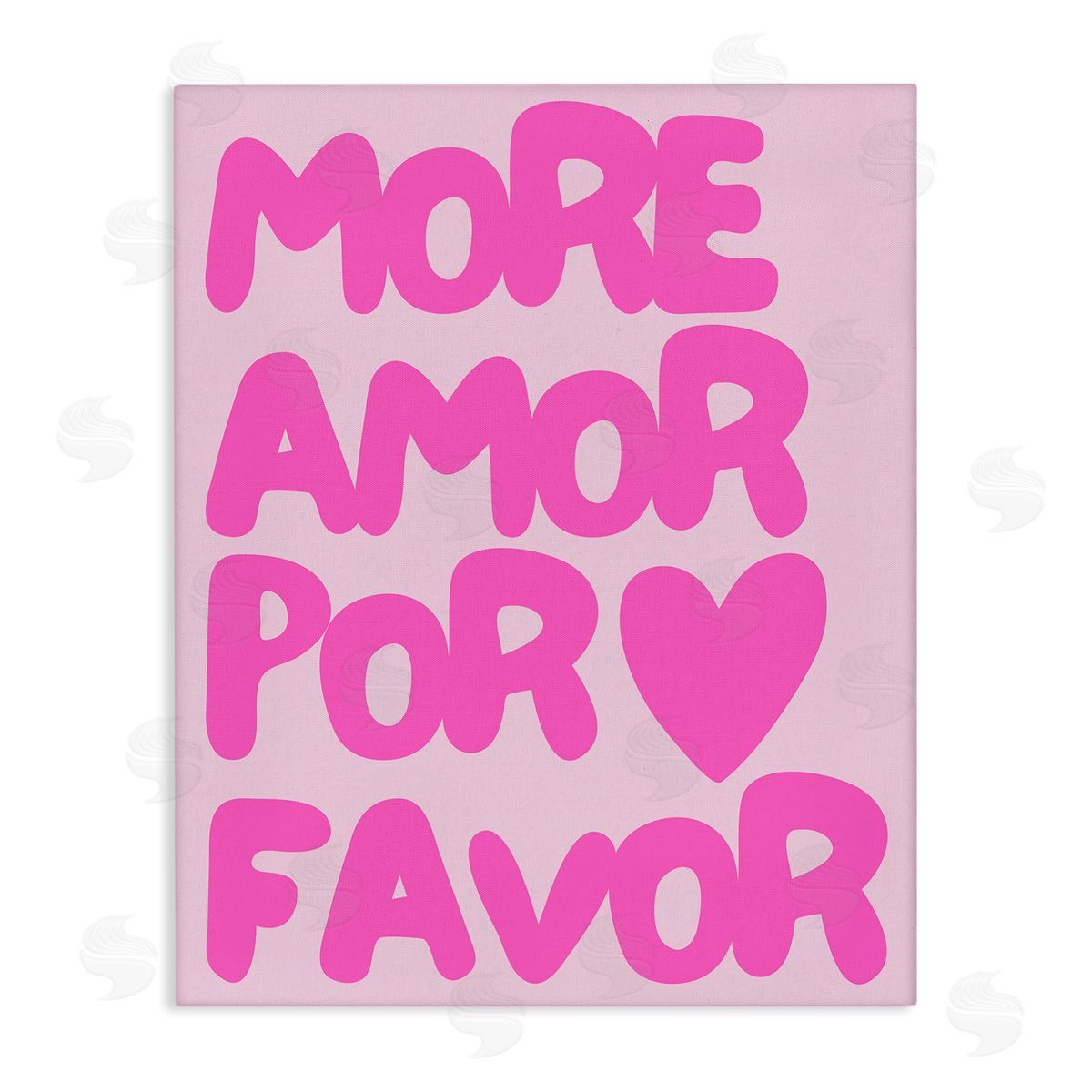 Pink Pastel More Amor Canvas Wall Art, Home Decor by House of Lulu