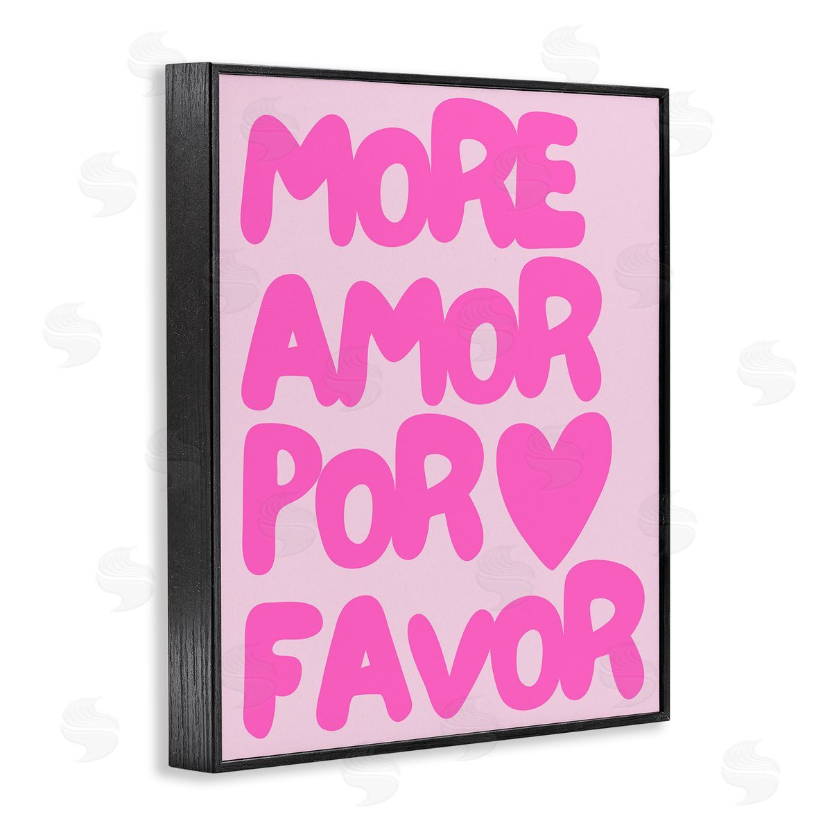 Pink Pastel More Amor Black Frame Print Wall Art, Home Decor by House of Lulu