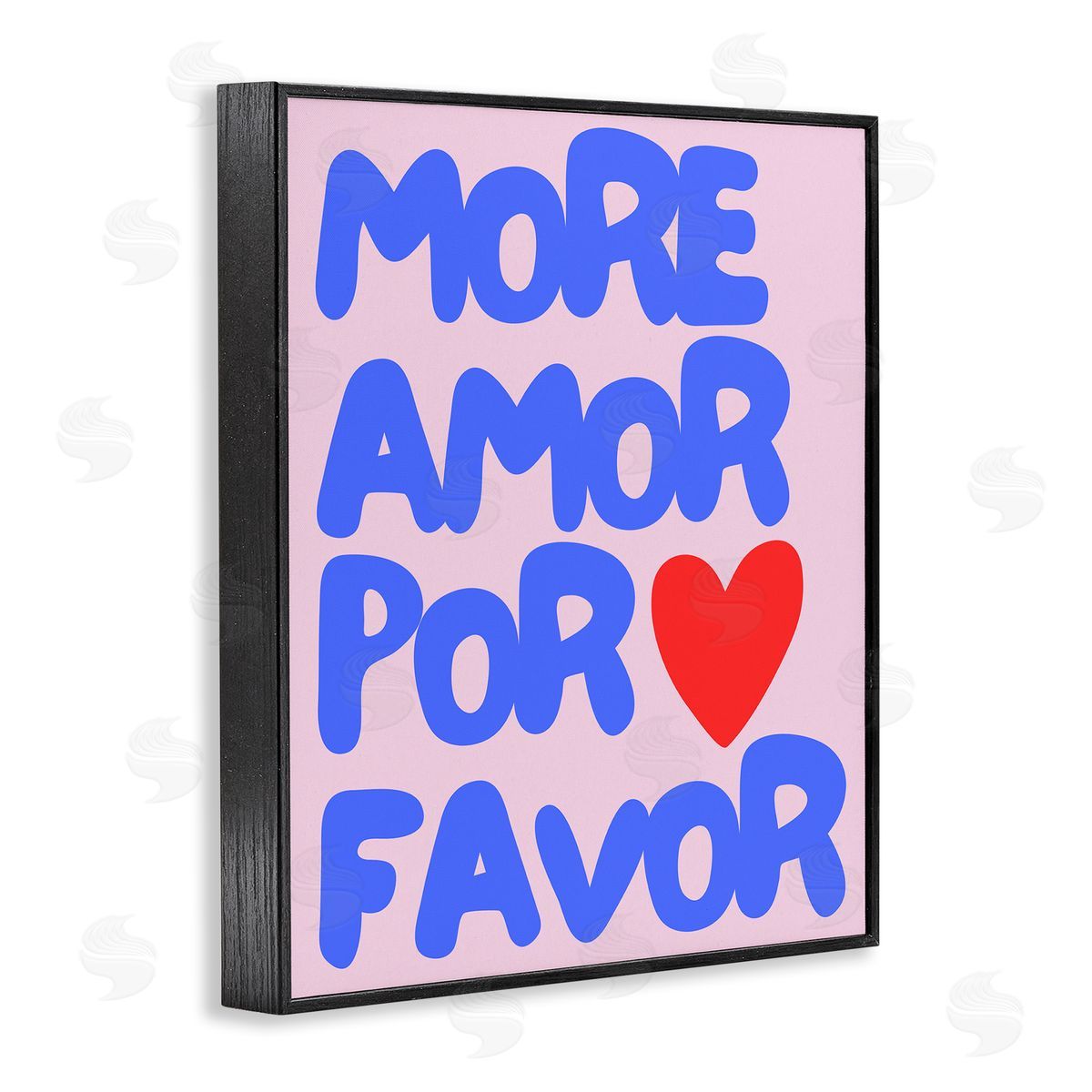Blue & Red More Amor Black Frame Print Wall Art, Home Decor by House of Lulu
