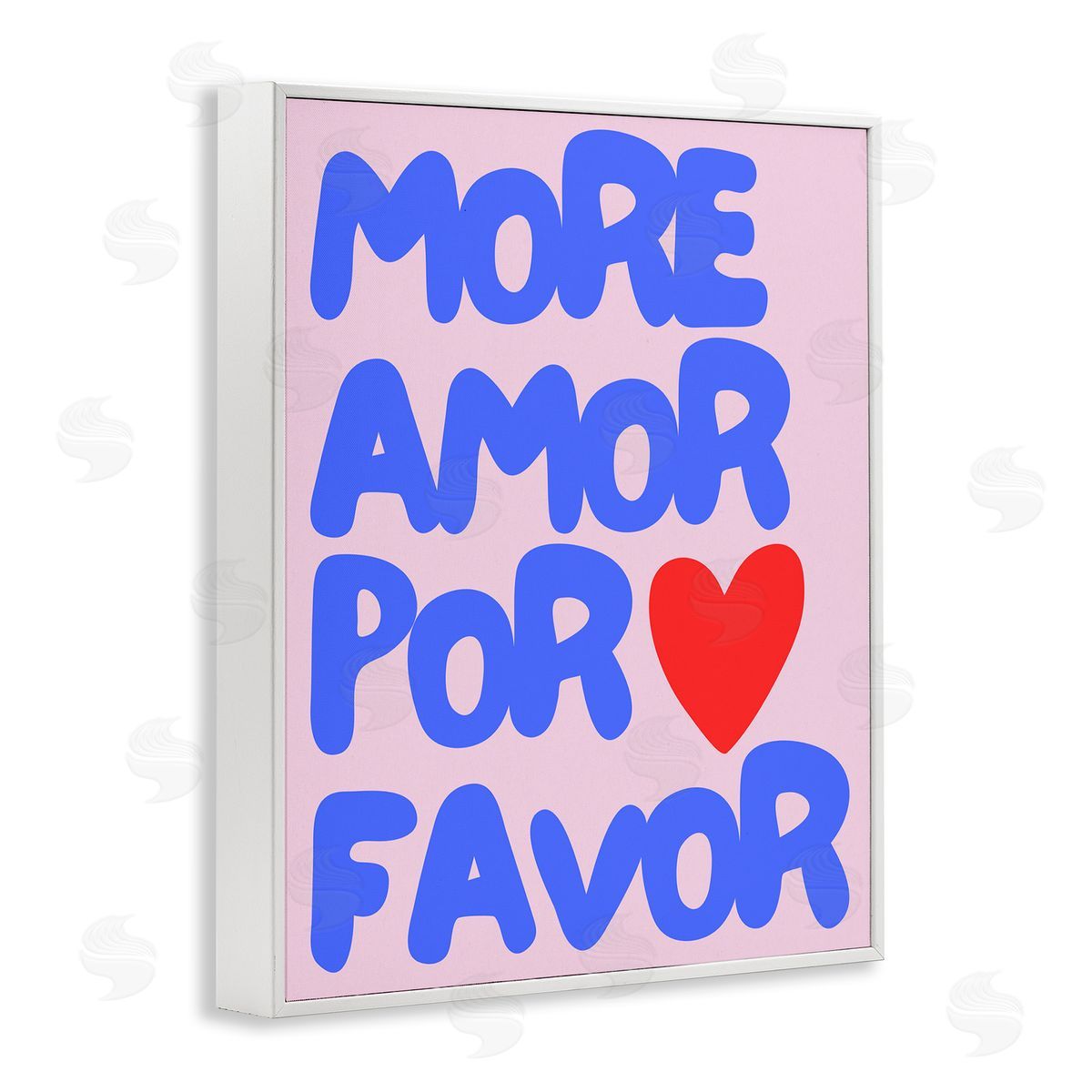 Blue & Red More Amor White Frame Print Wall Art, Home Decor by House of Lulu