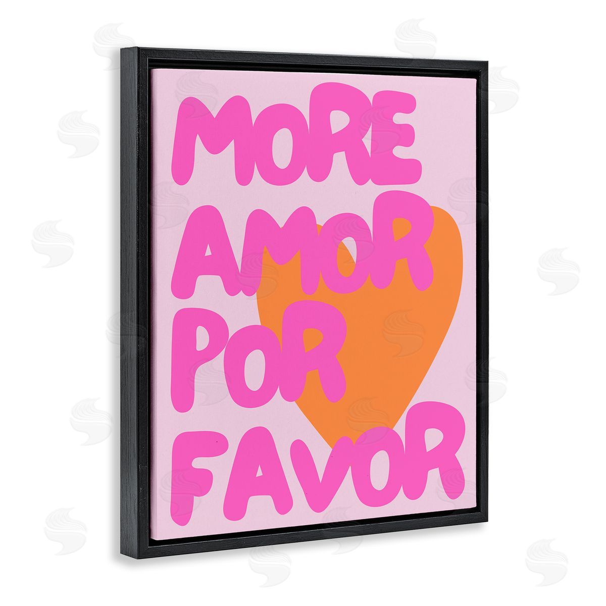 More Amor Por Favor Black Floating Frame Canvas Wall Art, Home Decor by House of Lulu