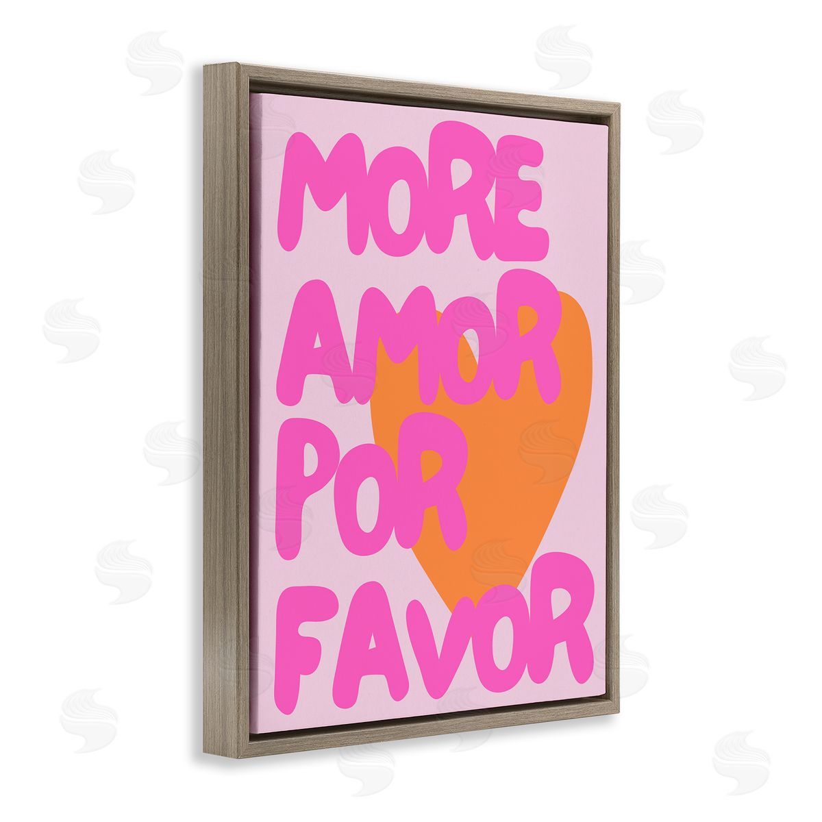 More Amor Por Favor Brown Floating Frame Canvas Wall Art, Home Decor by House of Lulu