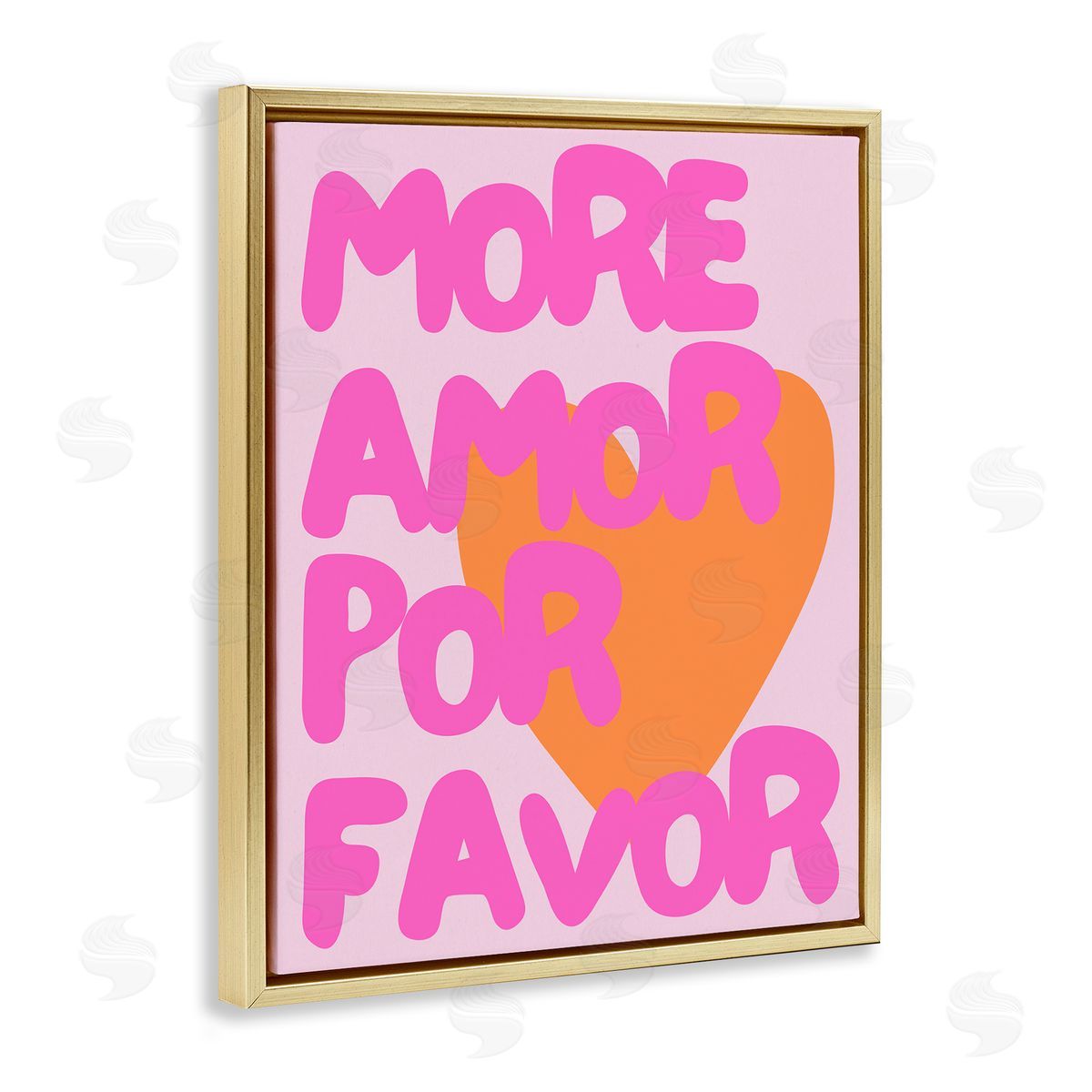 More Amor Por Favor Gold Floating Frame Canvas Wall Art, Home Decor by House of Lulu