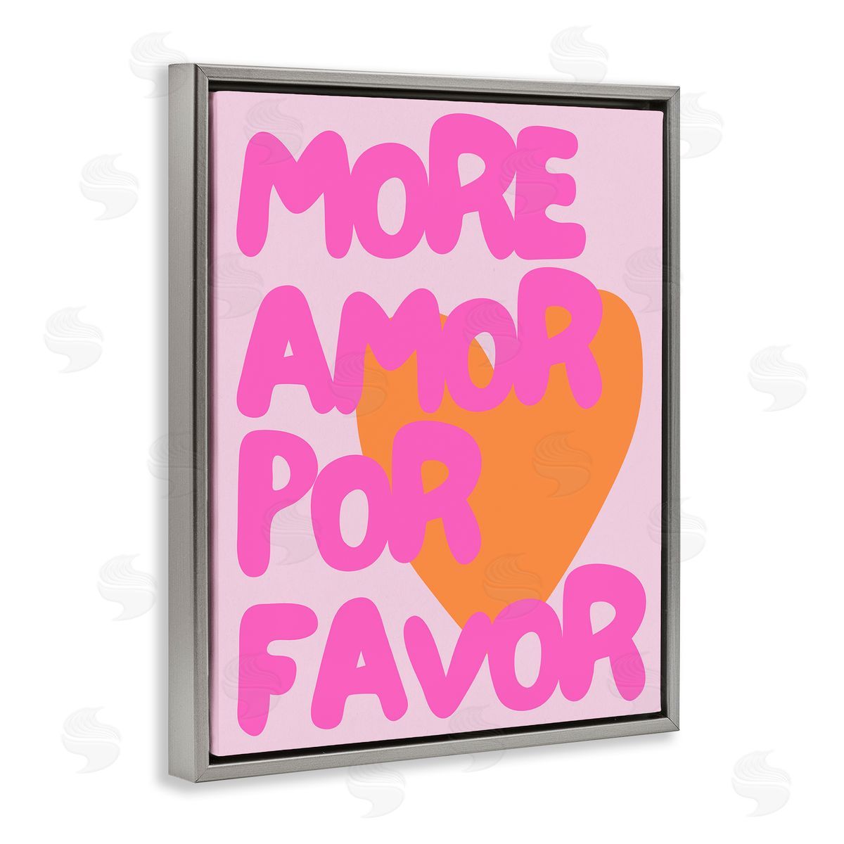 More Amor Por Favor Grey Floating Frame Canvas Wall Art, Home Decor by House of Lulu
