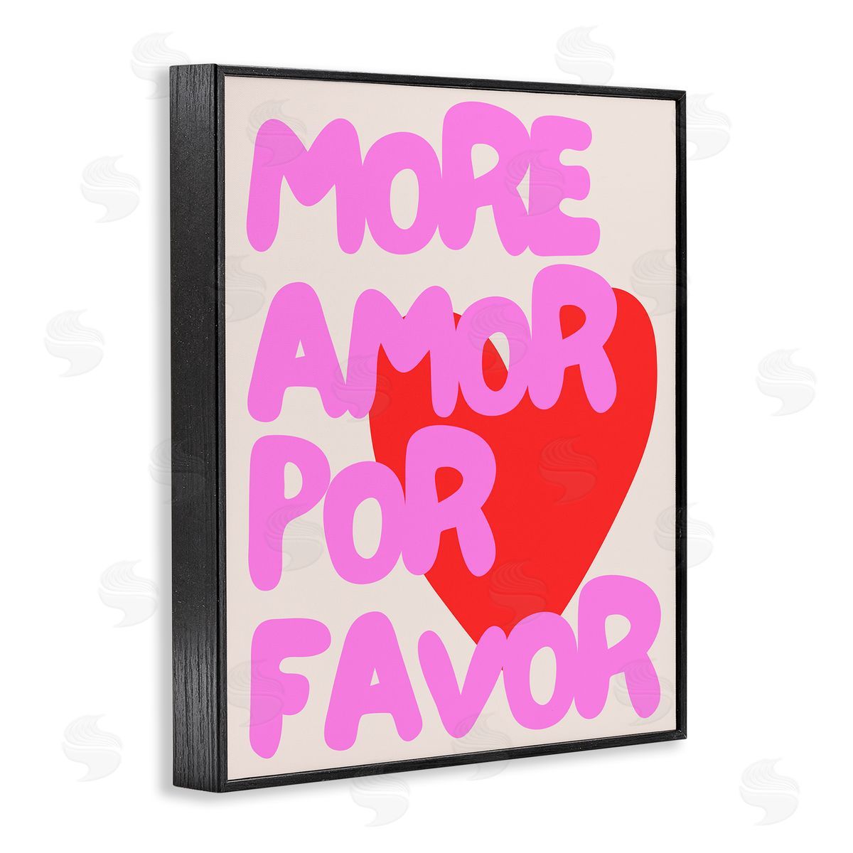 Pink & Red More Amor Black Frame Print Wall Art, Home Decor by House of Lulu
