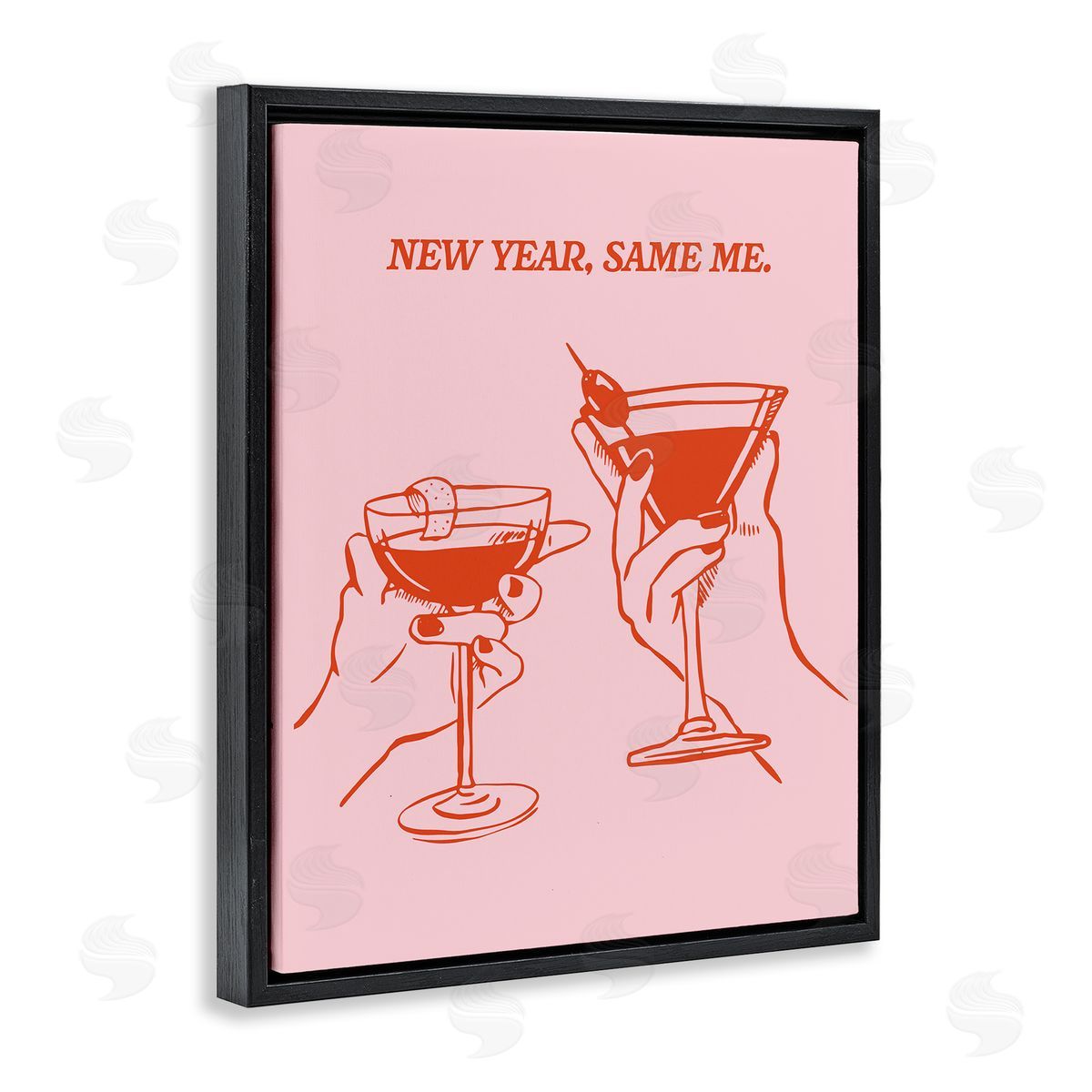 New Year Same Me Black Floating Frame Canvas Wall Art, Home Decor by House of Lulu