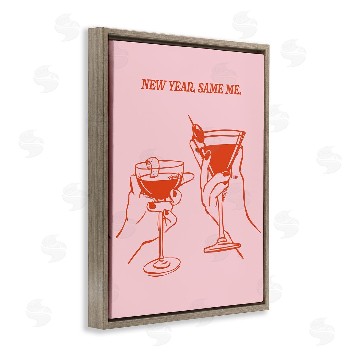 New Year Same Me Brown Floating Frame Canvas Wall Art, Home Decor by House of Lulu