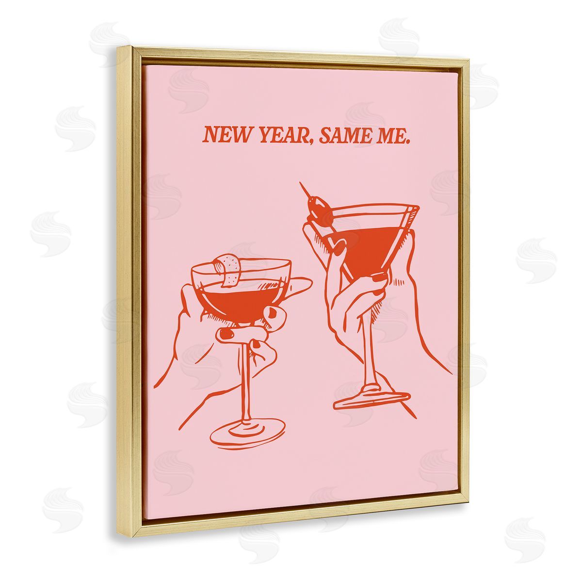 New Year Same Me Gold Floating Frame Canvas Wall Art, Home Decor by House of Lulu
